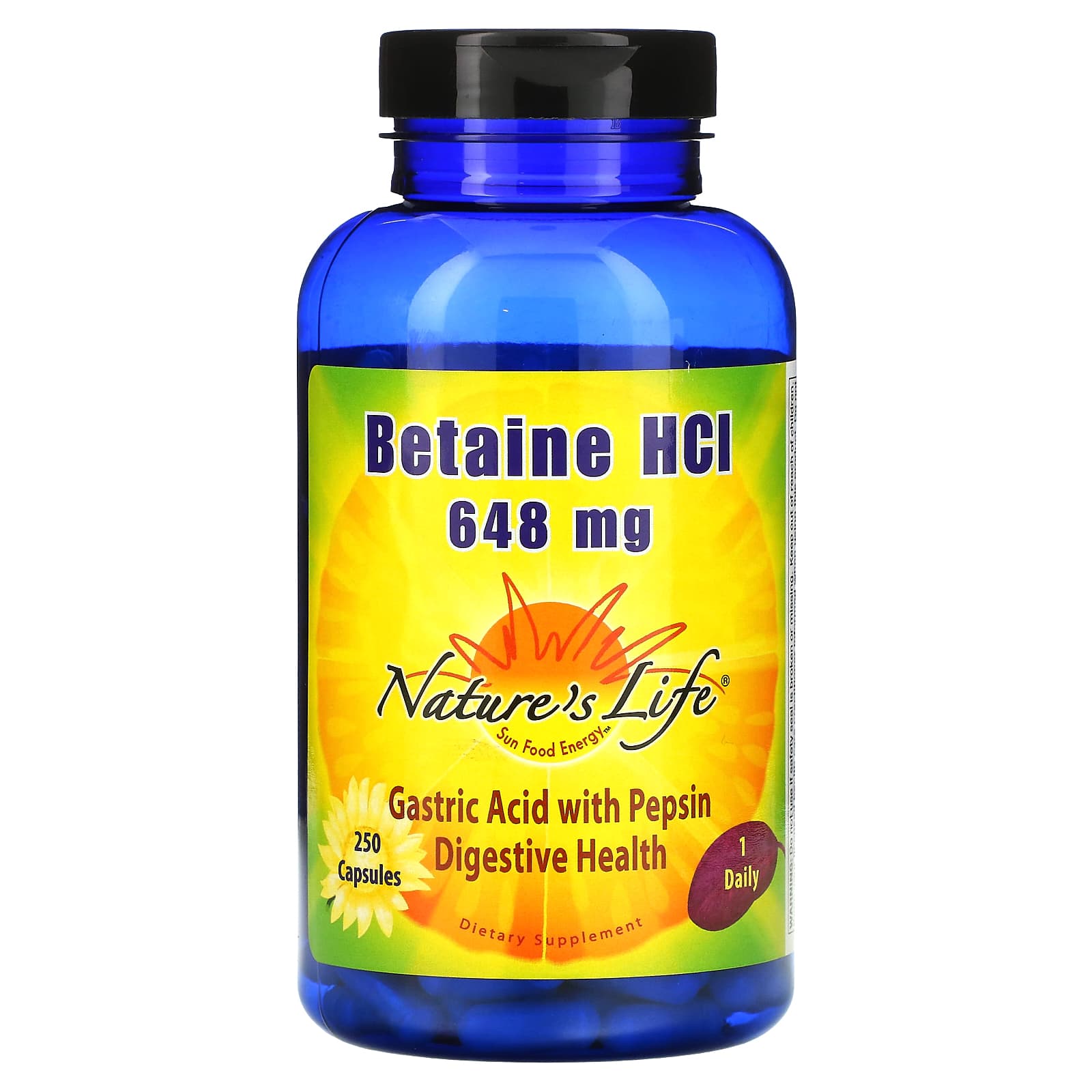 Nature's Life, Betaine HCl, 648 mg, 250 Capsules - B000I4DGPY