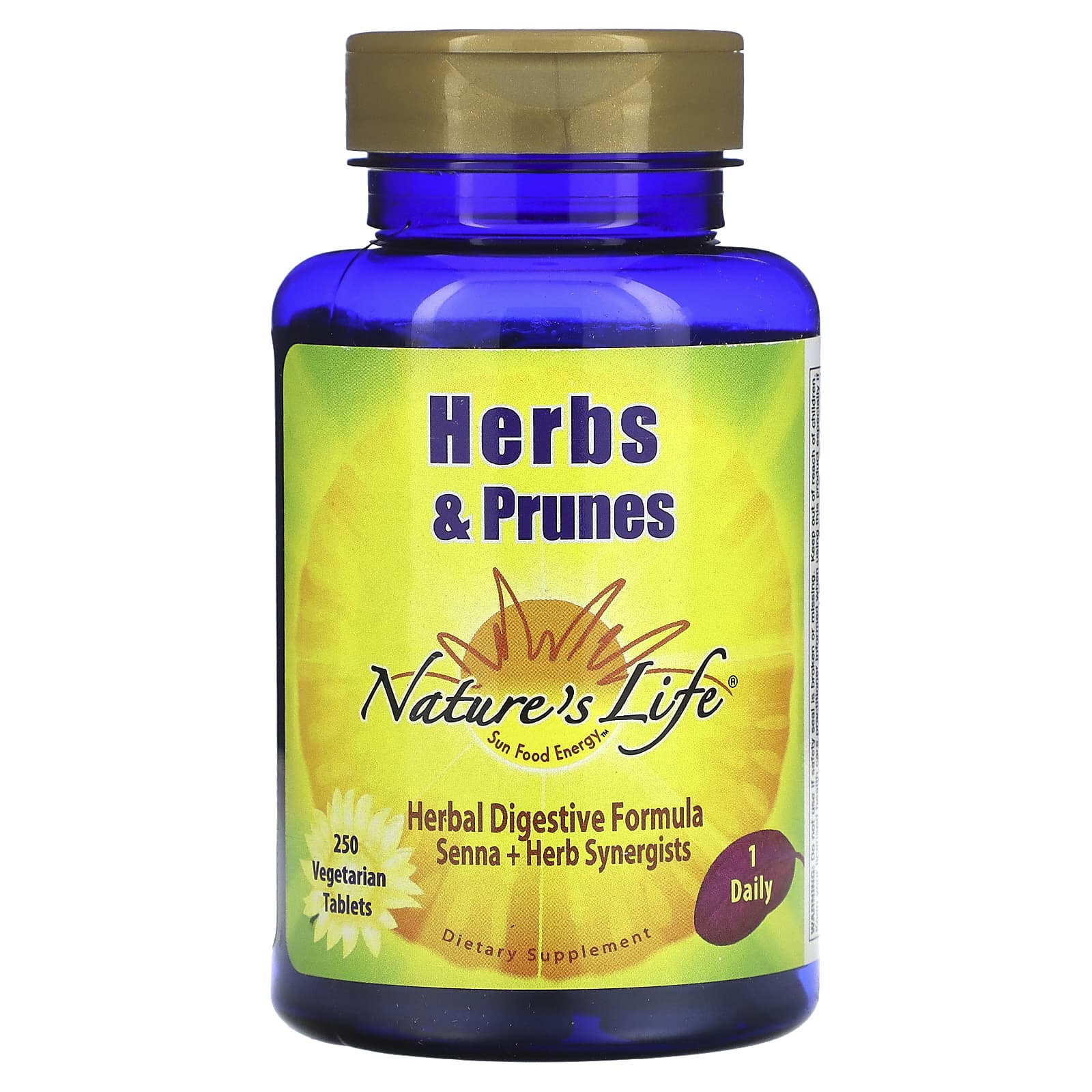 Nature's Life, Herbs & Prunes, 250 Vegetarian Tablets - B000I4DGUO