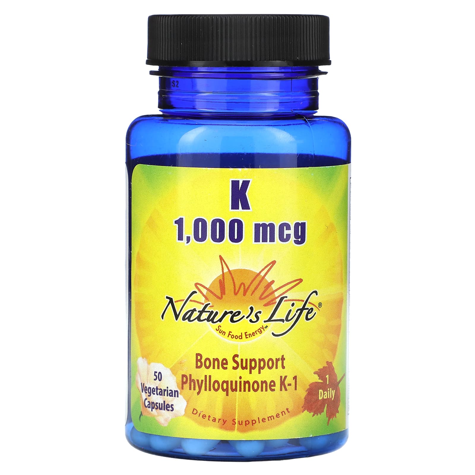 Nature's Life, Vitamin K, 1,000 mcg, 50 Vegetarian Capsules - B000UVSRWC