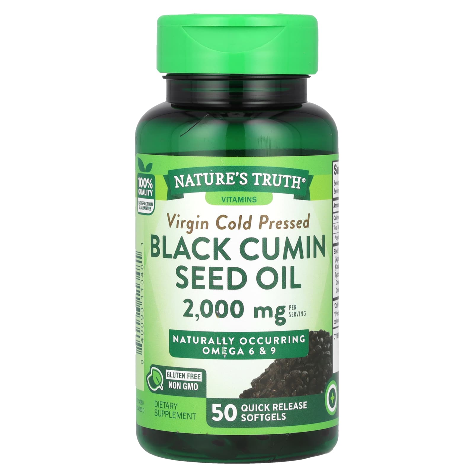 Nature's Truth, Black Cumin Seed Oil, 2,000 mg, 50 Quick Release Softgels (1,000 mg per Softgel) - B07X66R44P