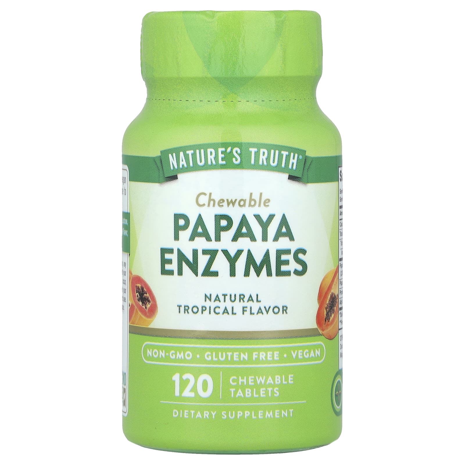 Nature's Truth, Chewable Papaya Enzymes, Natural Tropical, 120 Chewable Tablets - B06WWPPJG5