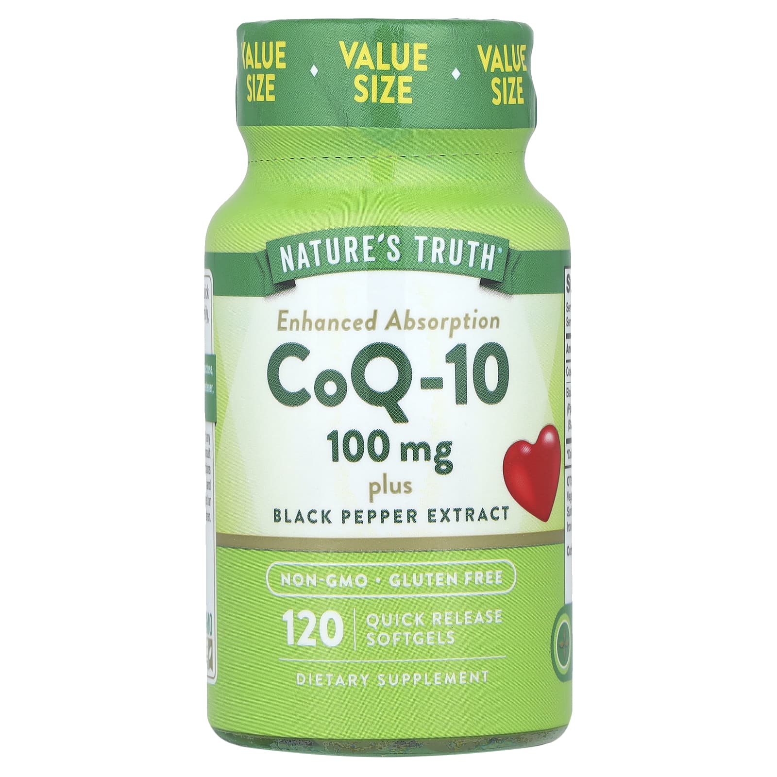 Nature's Truth, CoQ-10 Plus Black Pepper Extract, Enhanced Absorption, 100 mg, 120 Quick Release Softgels - B0C518QC9G