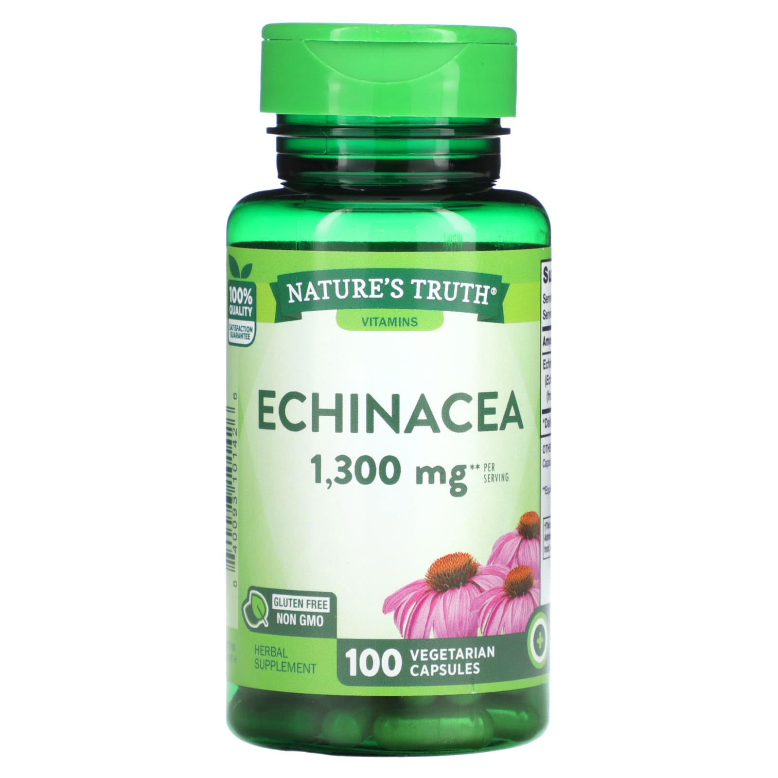 Nature's Truth, Echinacea, 1,300 mg, 100 Vegetarian Capsules (650 mg per Capsule) - B00XHK9R2M