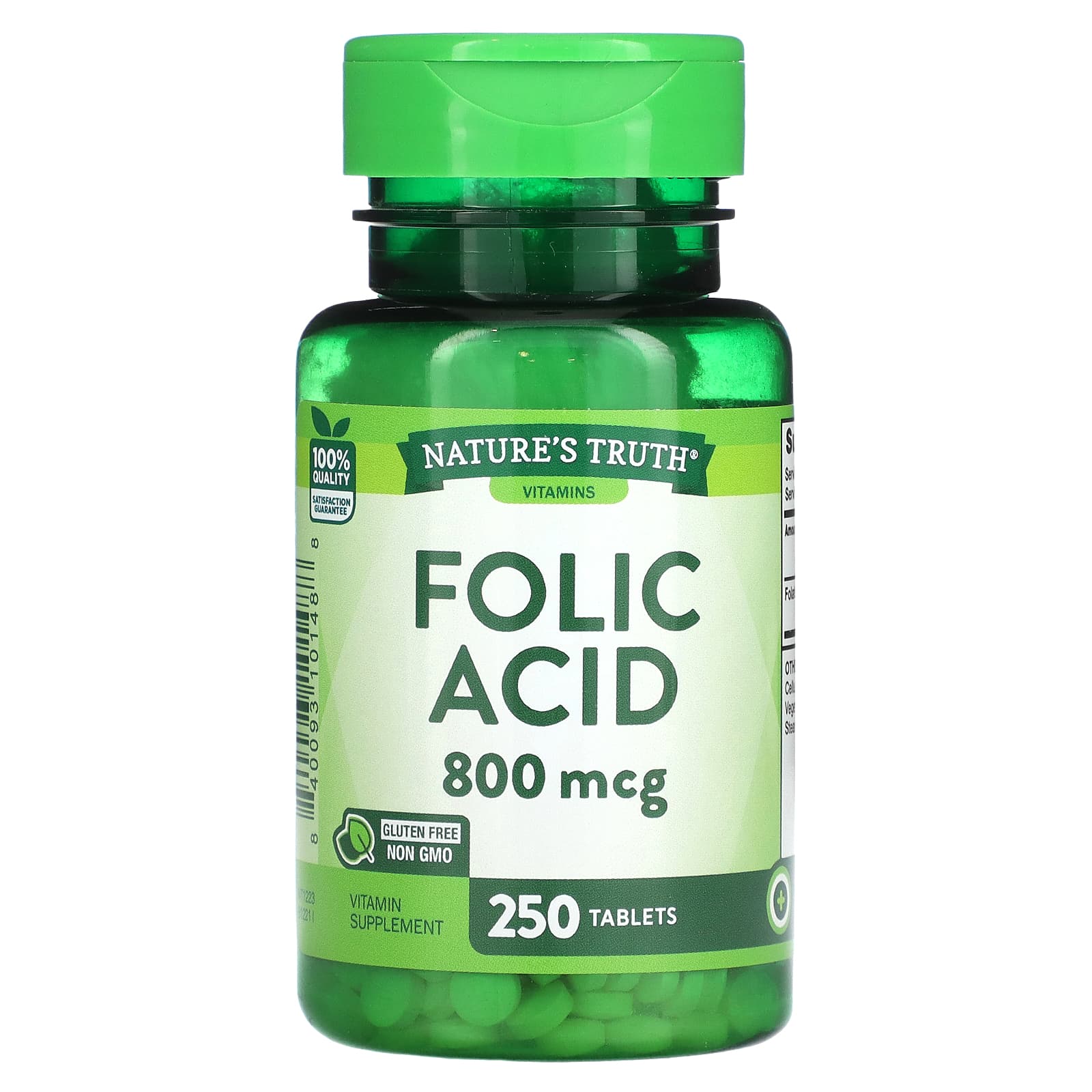 Nature's Truth, Folic Acid, 800 mcg, 250 Tablets - B01FWP0GI8