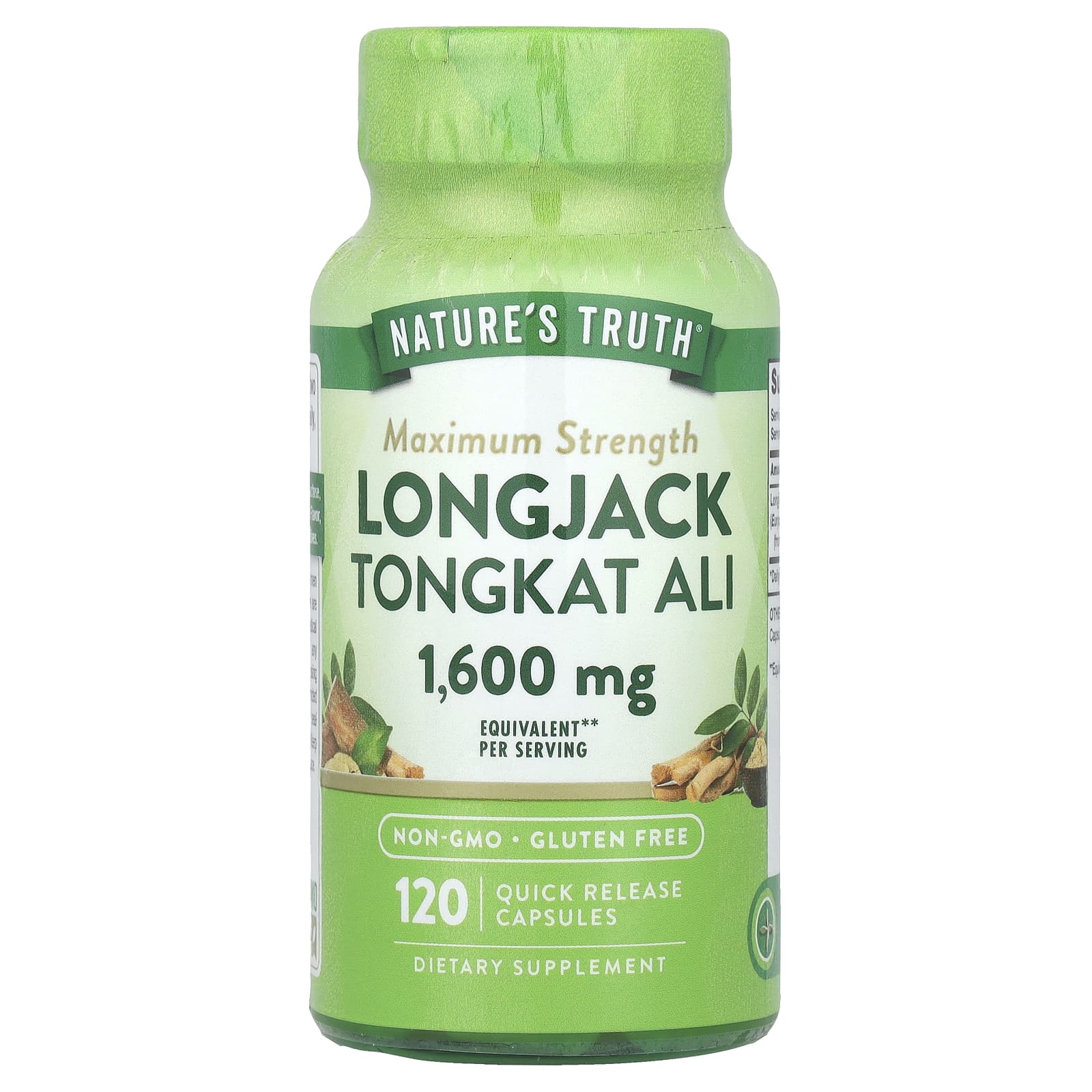 Nature's Truth, Longjack Tongkat Ali, Maximum Strenfth, 1,600 mg, 120 Quick Release Capsules (800 mg per Capsule) - B09TTPV5KY