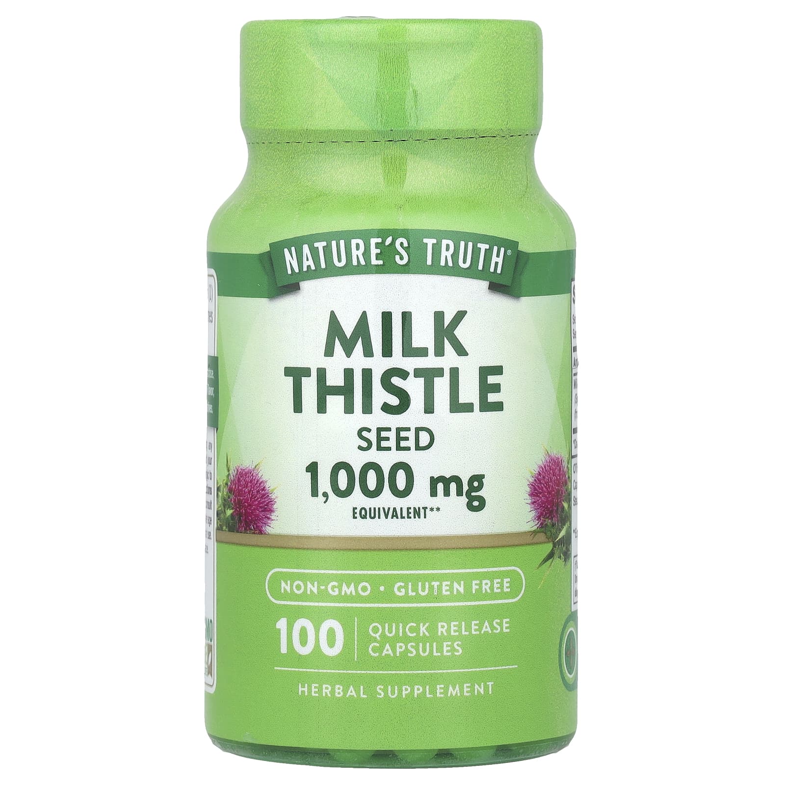 Nature's Truth, Milk Thistle Seed, 1,000 mg, 100 Quick Release Capsules - B00XHKADAC