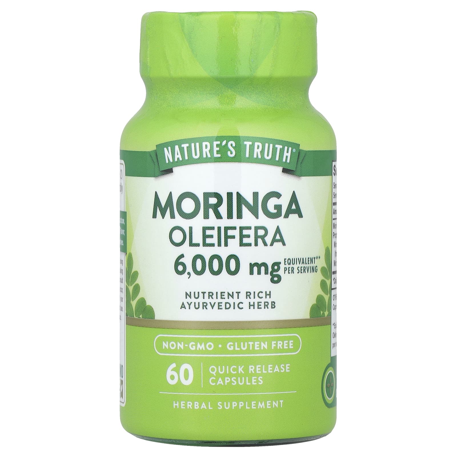 Nature's Truth, Moringa Oleifera, 6,000 mg, 60 Quick Release Capsules (3,000 mg Per Capsule)