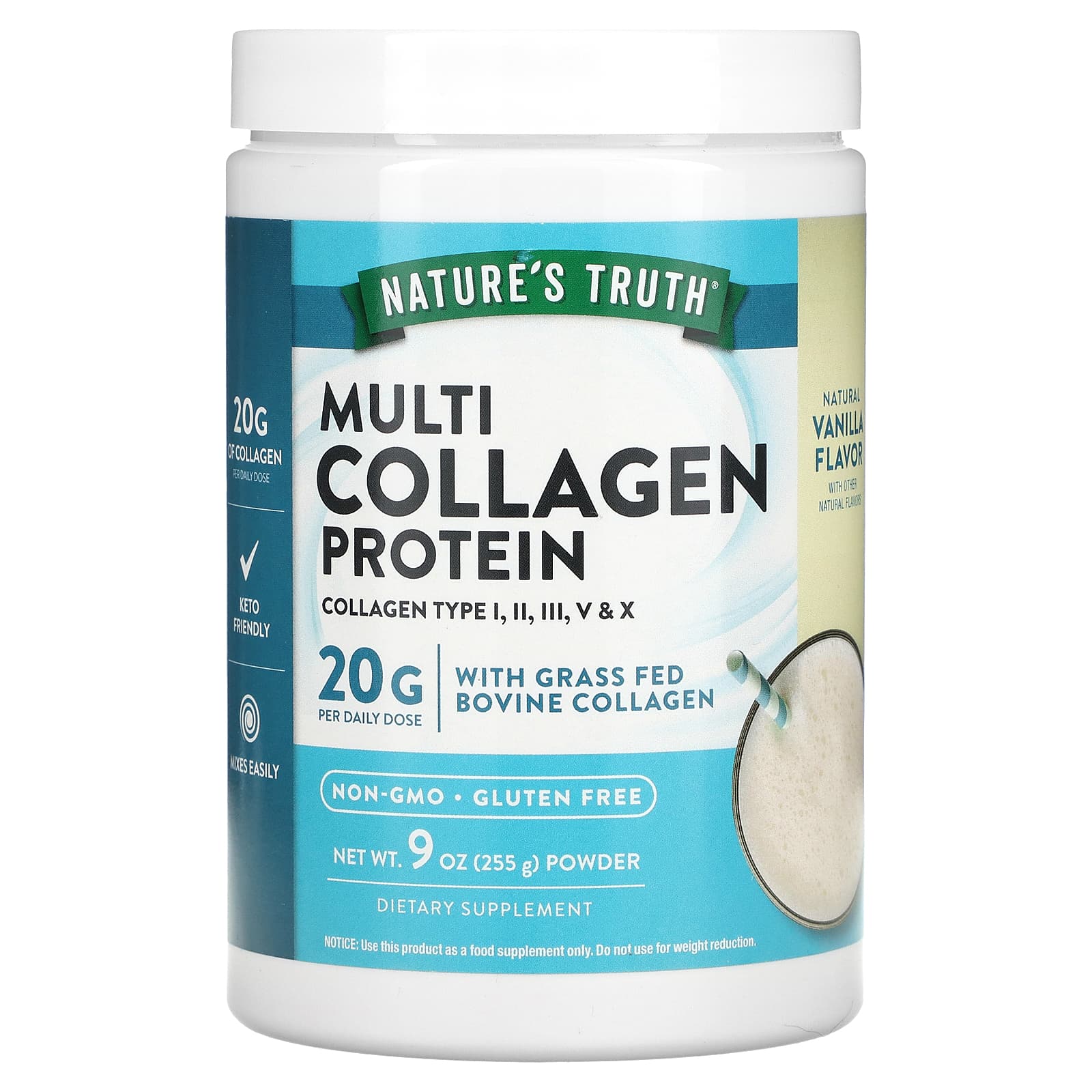 Nature's Truth, Multi Collagen Protein, Vanilla, 9 oz (255 g) - B0C34FVQK4