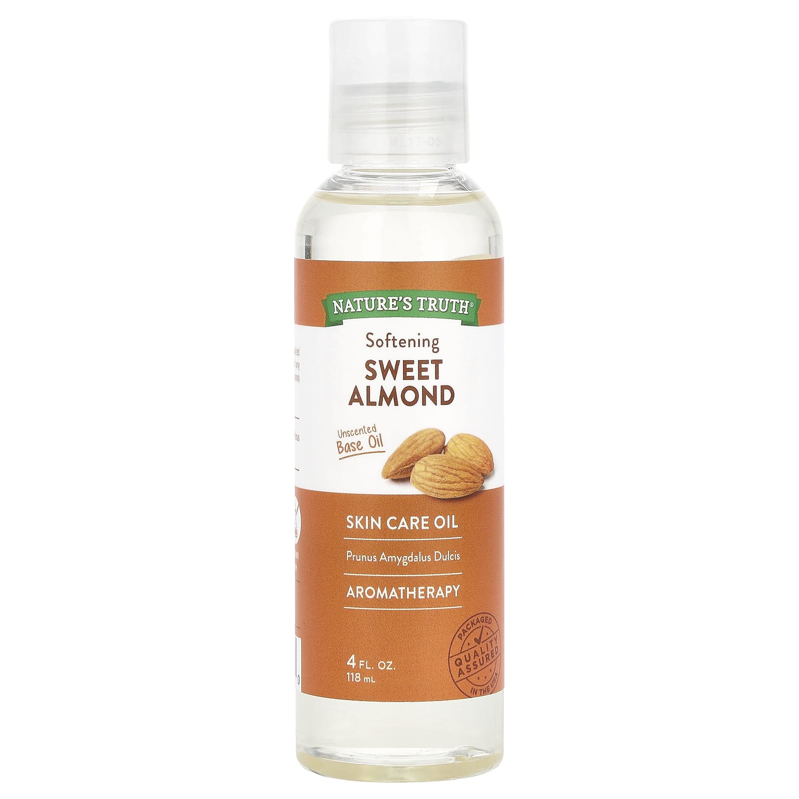 Nature's Truth, Skincare Oil, Softening Sweet Almond, Unscented, 4 fl oz (118 ml) - B00X47GZBO