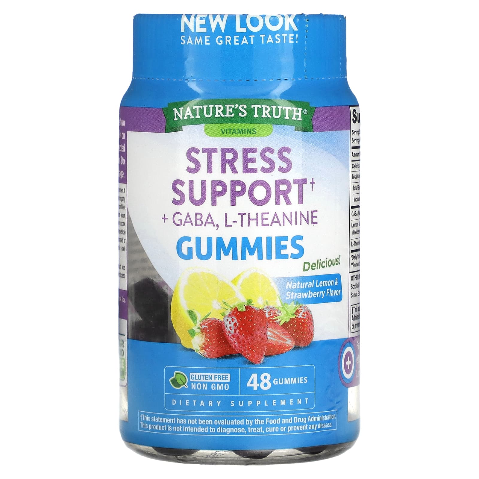 Nature's Truth, Stress Support + GABA, L-Theanine, Natural Lemon & Strawberry, 48 Gummies - B08F2TY6SQ