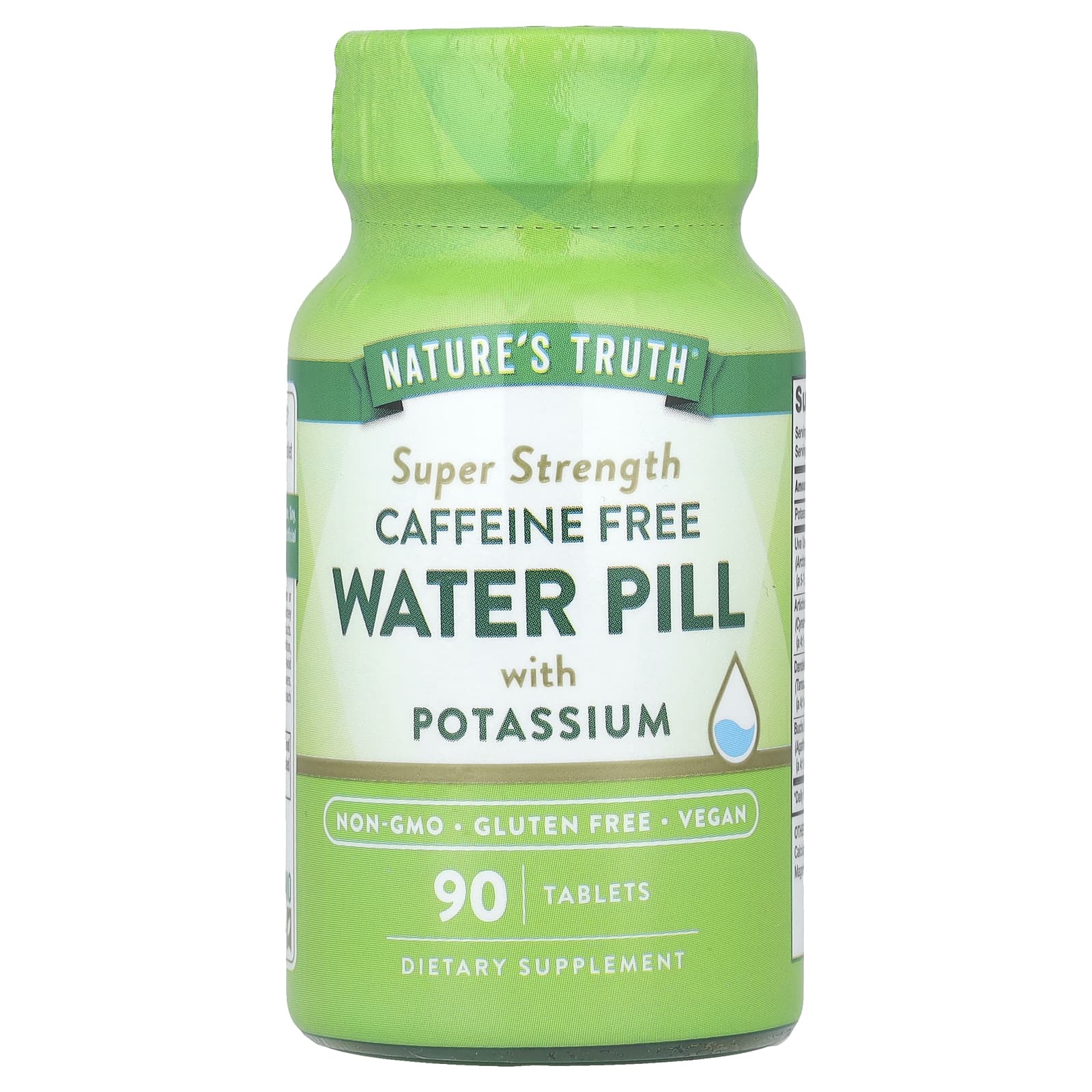 Nature's Truth, Water Pill with Potassium, Caffeine Free, 90 Tablets - B07HCWTK4T