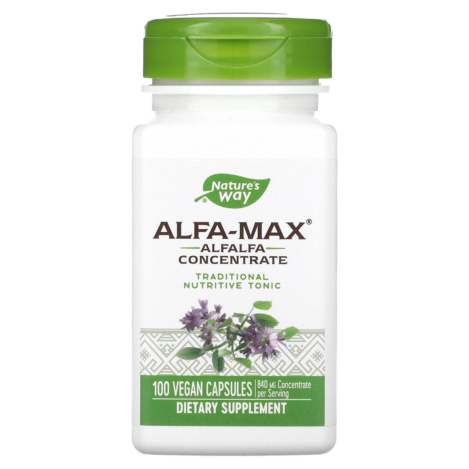 Nature's Way, Alfa-Max, Alfalfa Concentrate, 840 mg, 100 Vegan Capsules (420 mg per Capsule) - B005P0MJI6