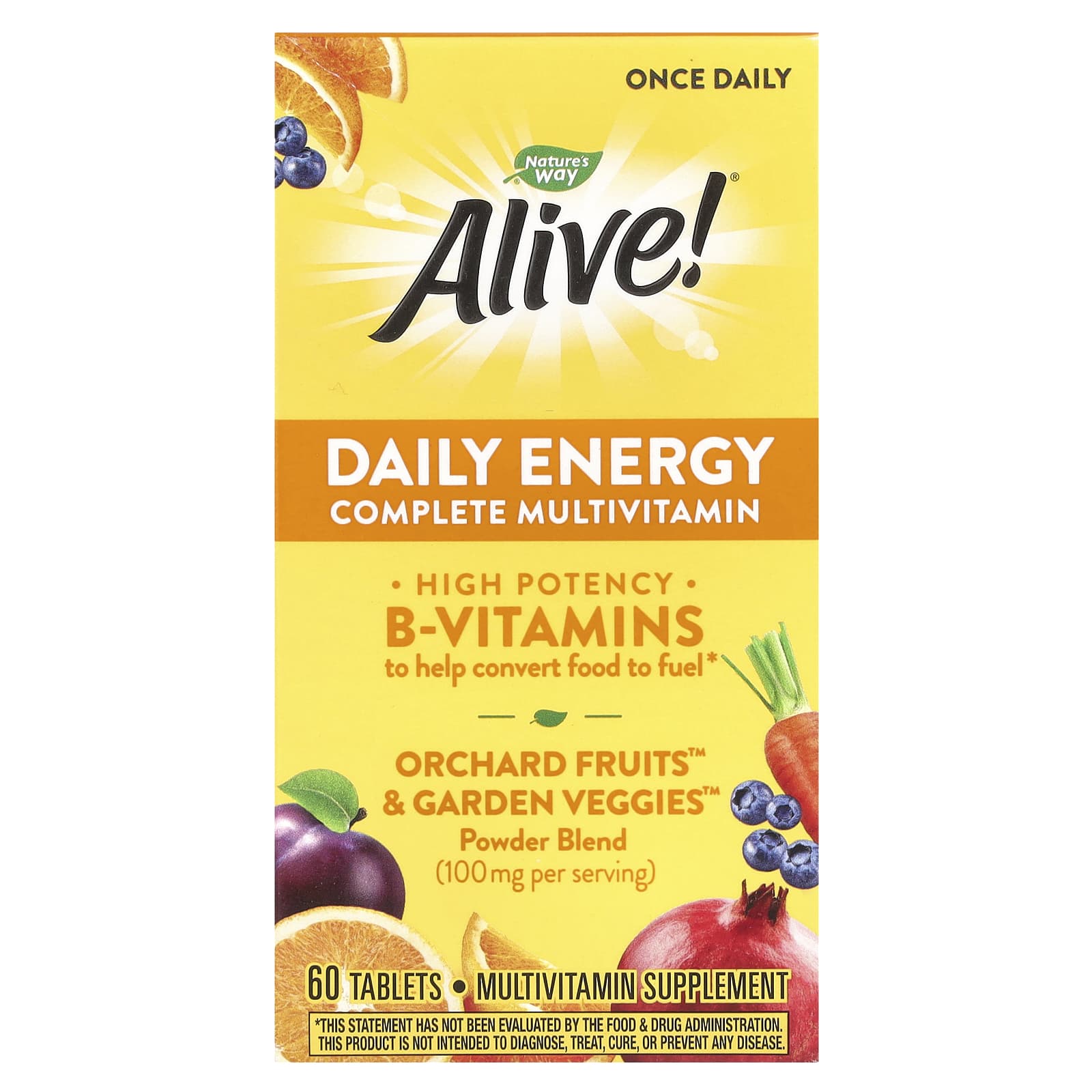 Nature's Way, Alive! Daily Energy, Complete Multivitamin, 60 Tablets