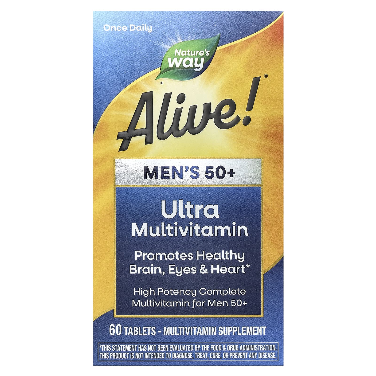 Nature's Way, Alive! Men's 50+ Ultra Multivitamin, 60 Tablets - B003UEH7DQ