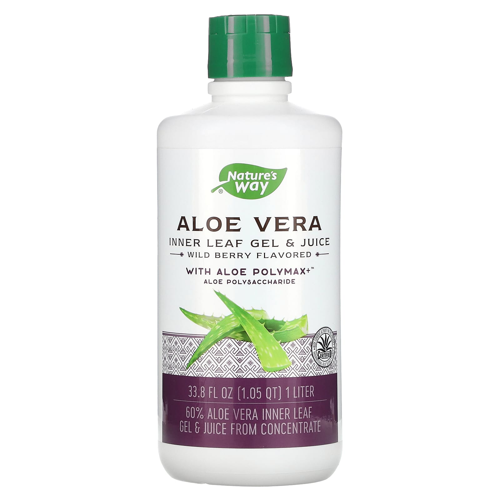 Nature's Way, Aloe Vera, Inner Leaf Gel & Juice with Aloe Polymax, Wild Berry, 33.8 fl oz (1 Liter) - B001E146FY