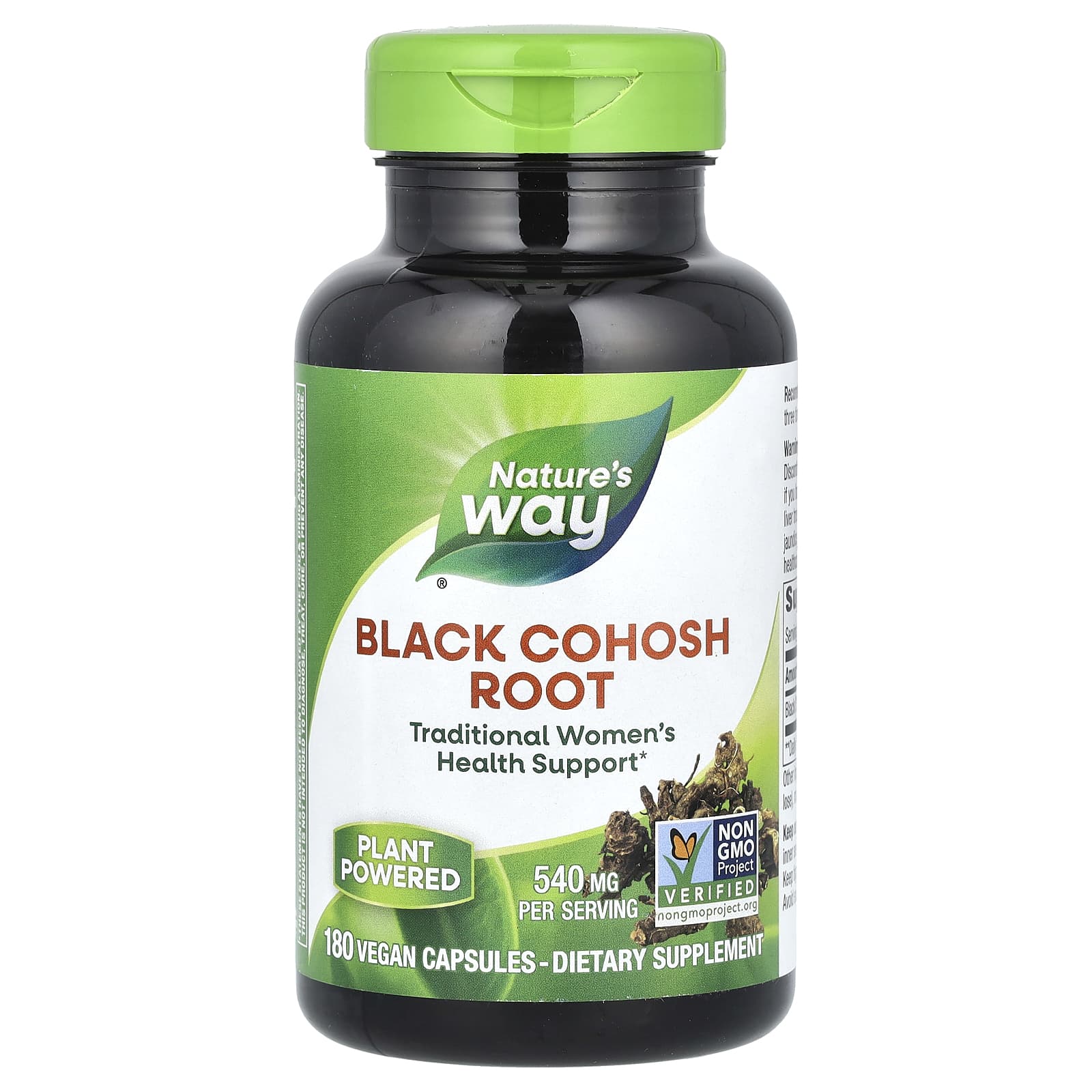 Nature's Way, Black Cohosh Root, 540 mg, 180 Vegan Capsules