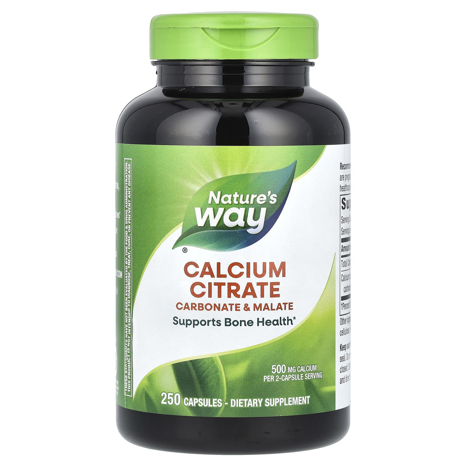 Nature's Way, Calcium Citrate, 500 mg, 250 Capsules (250 mg per Capsule) - B000I4C7MW