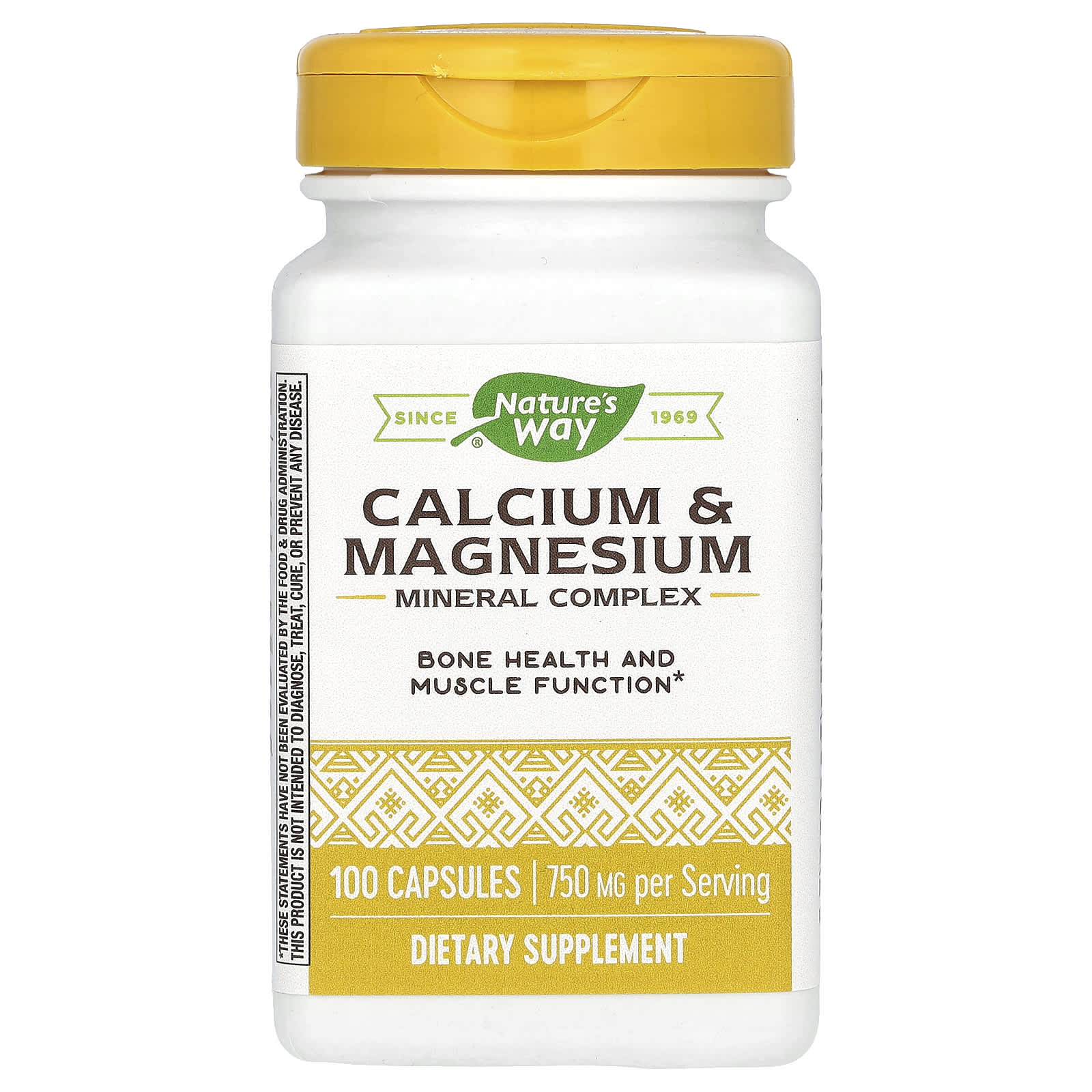 Nature's Way, Calcium & Magnesium Mineral Complex, 750 mg, 100 Capsules (250 mg per Capsule) - B00015XBXM