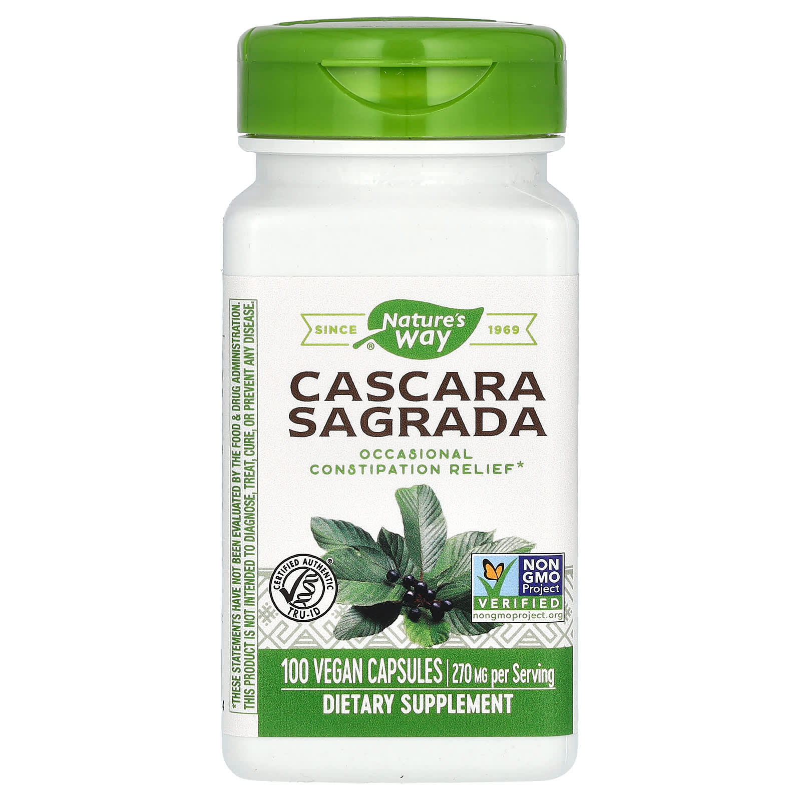Nature's Way, Cascara Sagrada, 270 mg, 100 Vegan Capsules - B00014G9KU