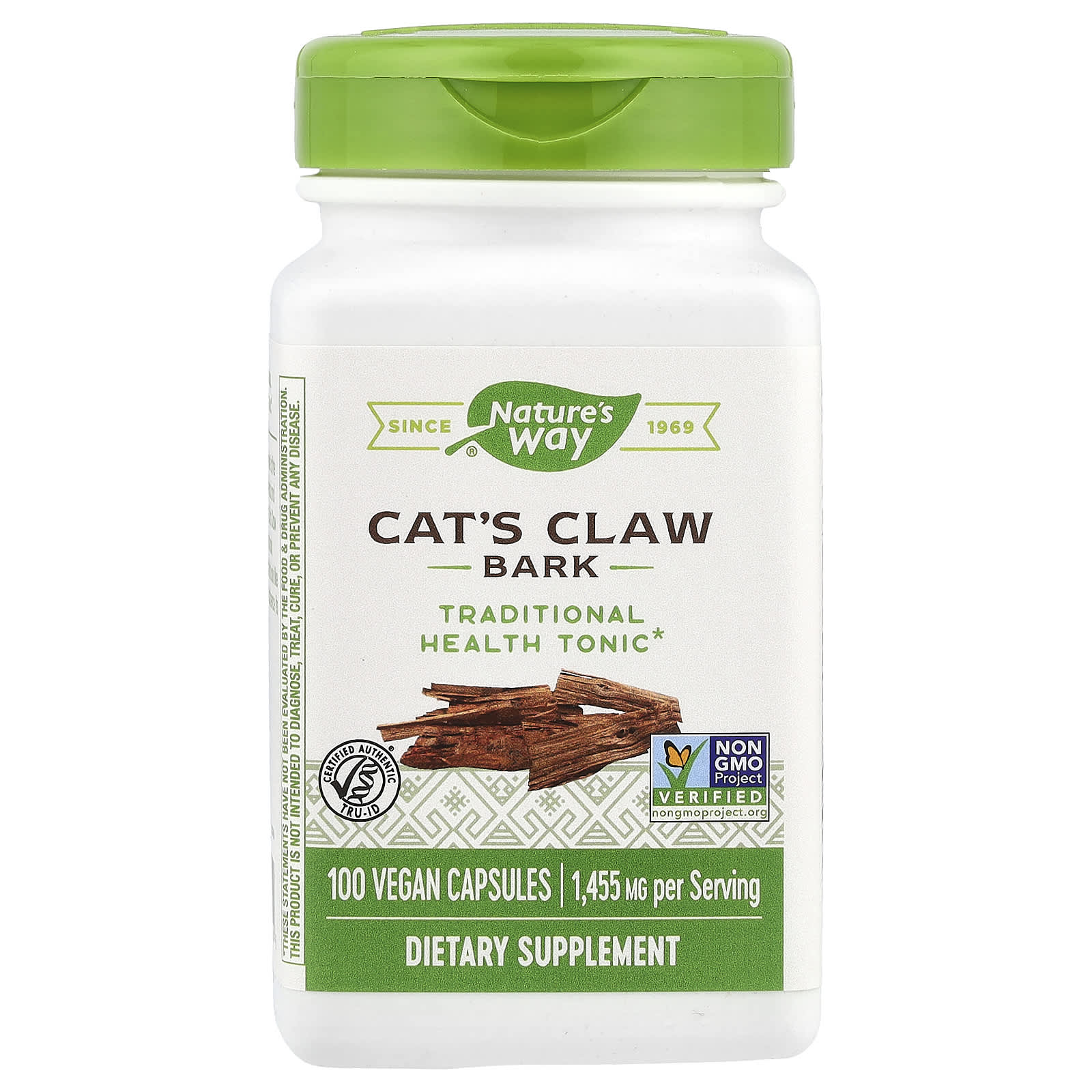 Nature's Way, Cat's Claw Bark, 1,455 mg, 100 Vegan Capsules (485 mg Per Capsule) - B0009ET9X6