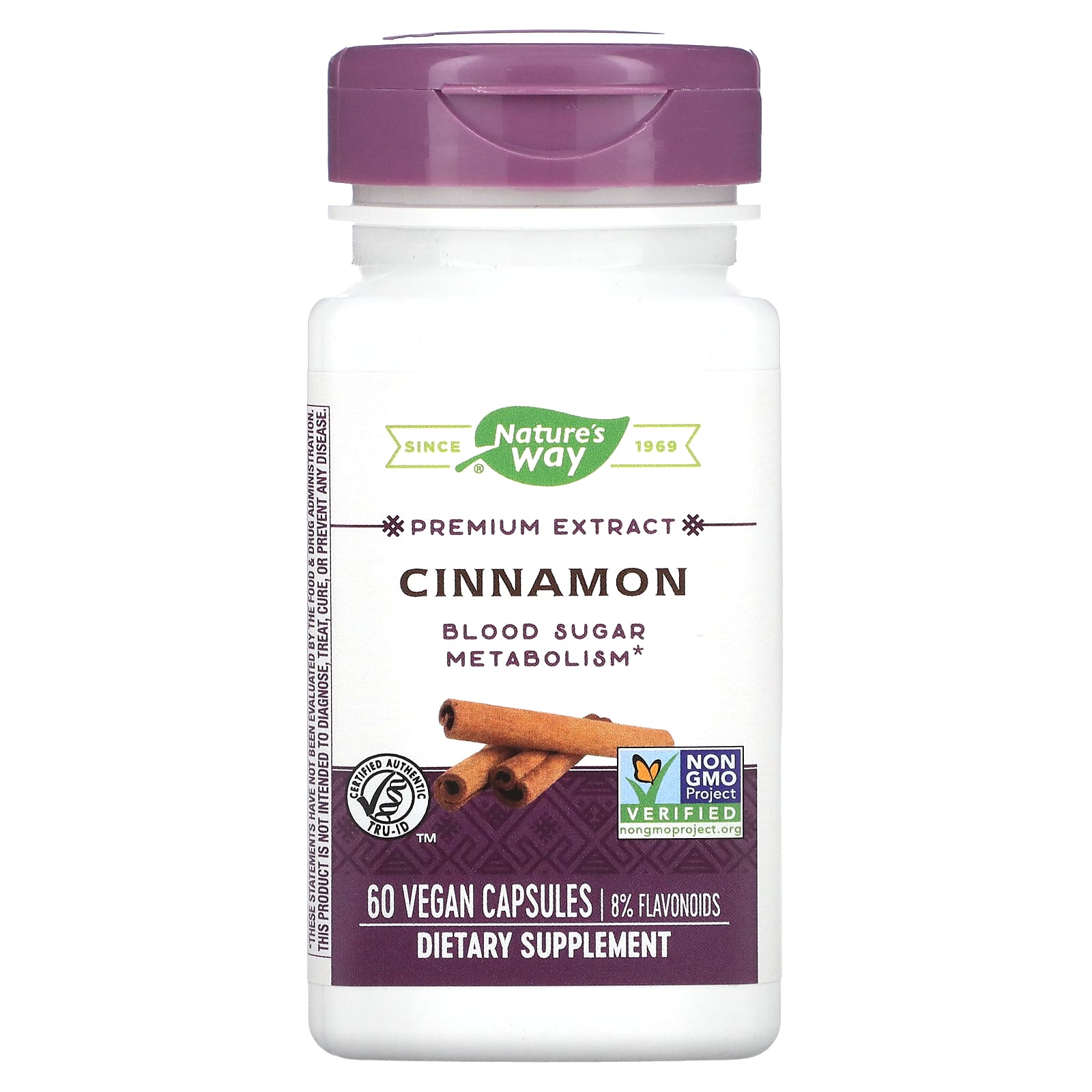 Nature's Way, Cinnamon, Premium Extract, 60 Vegan Capsules - B001E11AZS