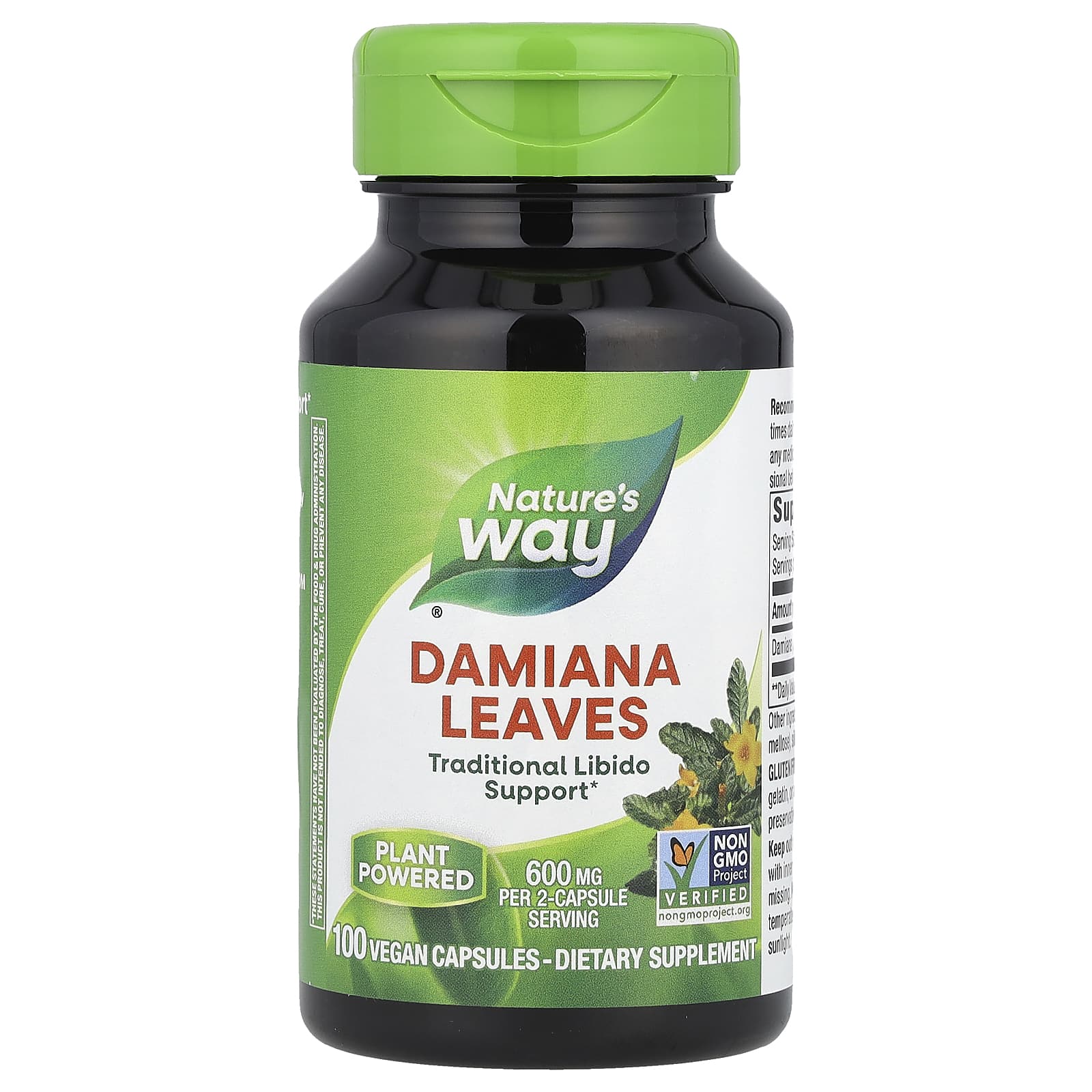 Nature's Way, Damiana Leaves, 600 mg, 100 Vegan Capsules (300 mg per Capsule) - B002OU9UH8