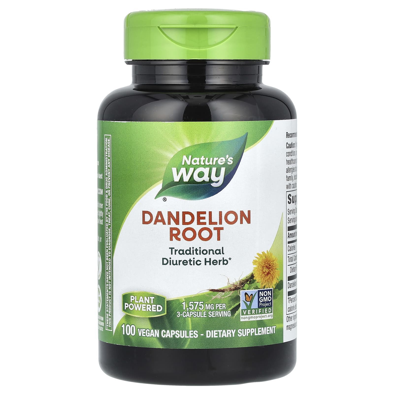 Nature's Way, Dandelion Root, 1,575 mg, 100 Vegan Capsules (525 mg per Capsule)