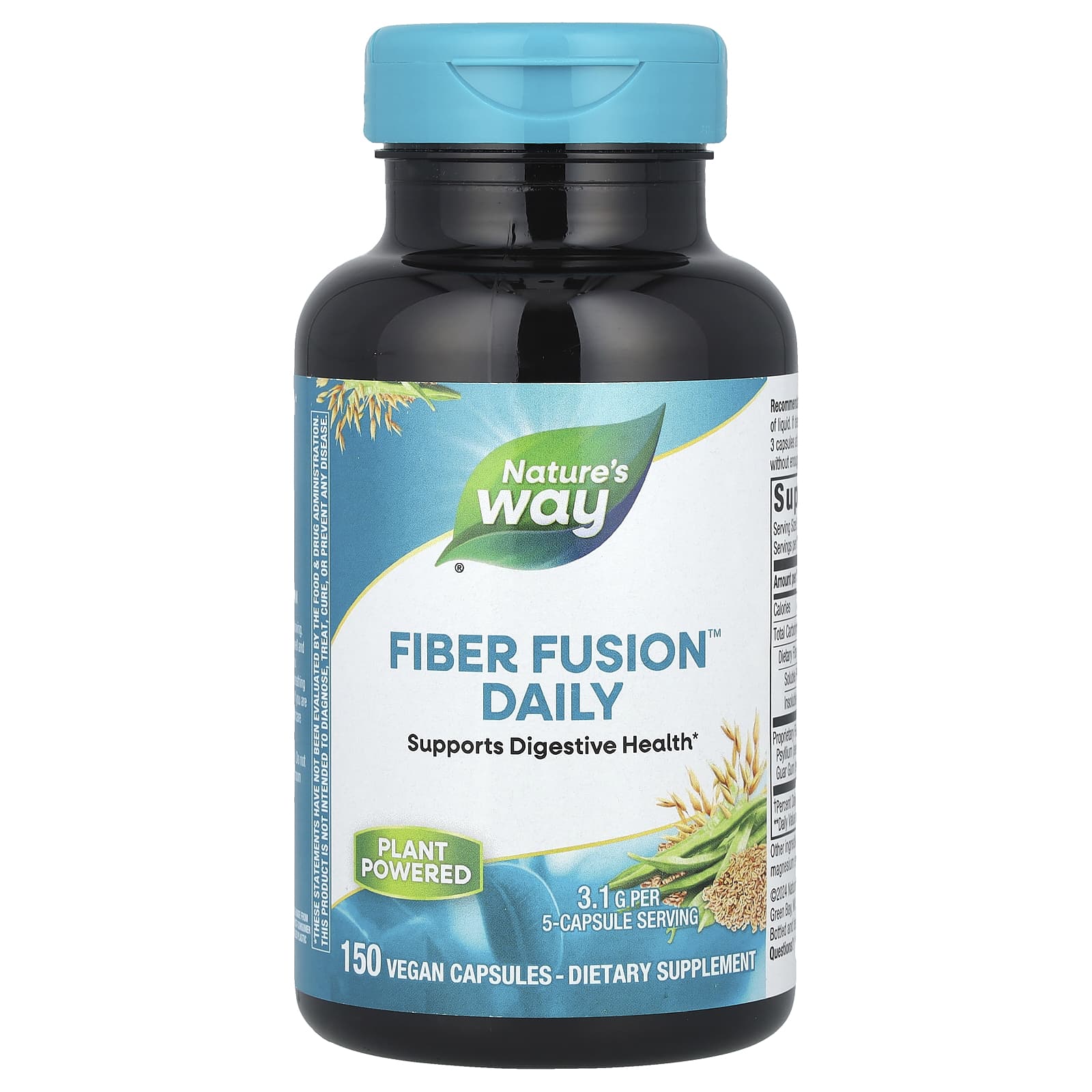 Nature's Way, Fiber Fusion™ Daily, 3.1 g, 150 Vegan Caps (0.62 g Per Capsule) - B003DI6ZSW