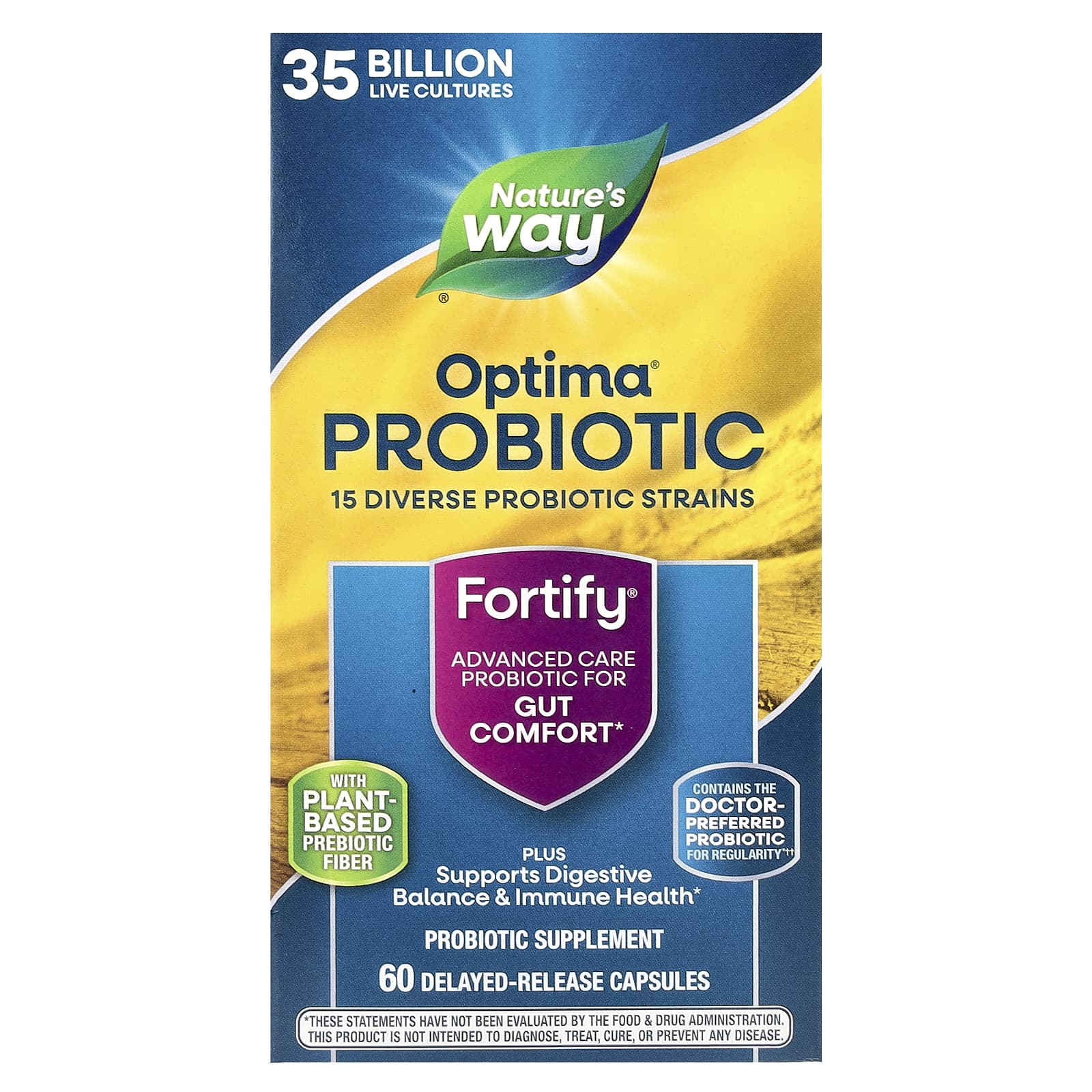 Nature's Way, Fortify®, Optima® Probiotic, 35 Billion, 60 Delayed-Release Capsules - B000IZO3X2