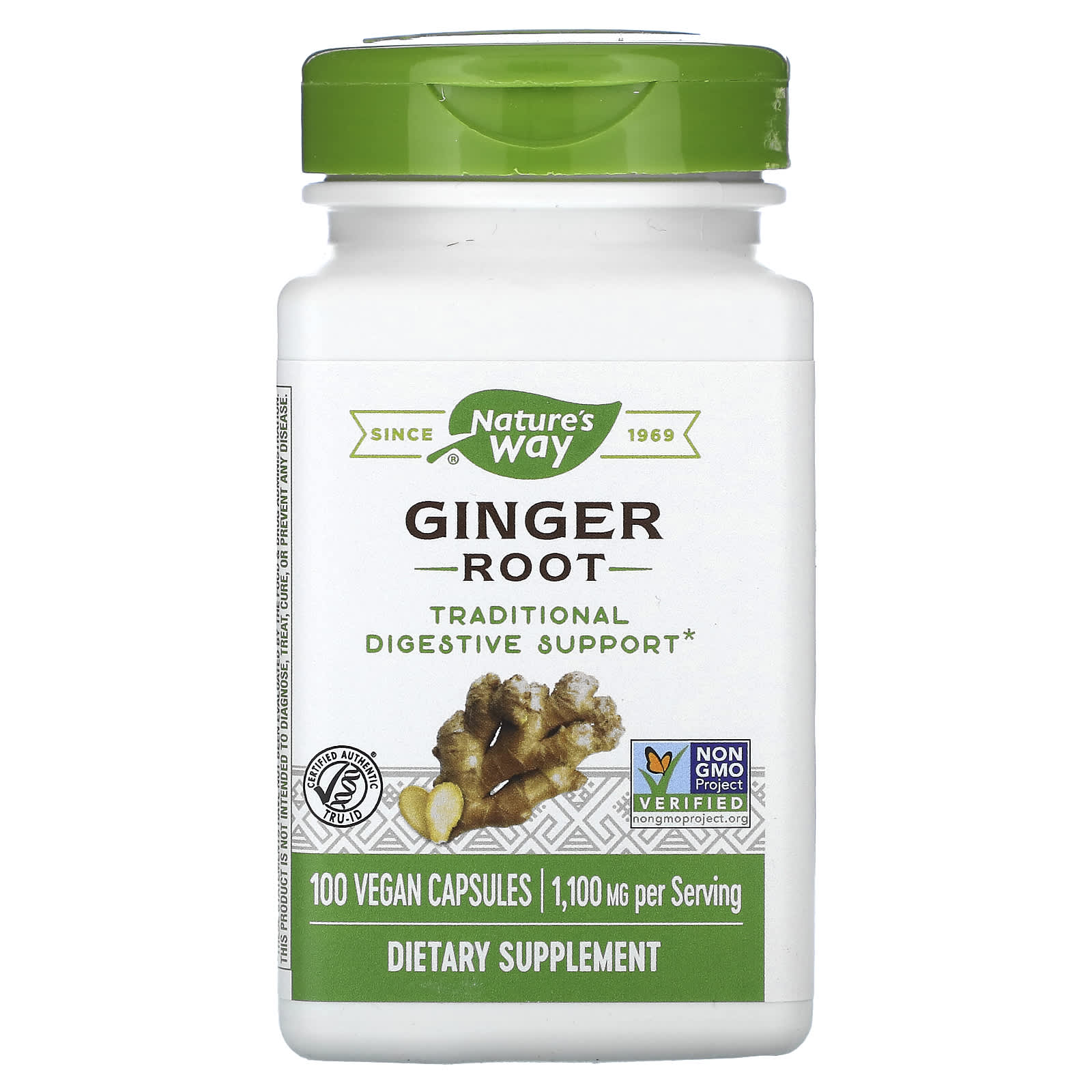 Nature's Way, Ginger Root, 1,100 mg, 100 Vegan Capsules (550 mg per Serving) - B00DGDITFQ