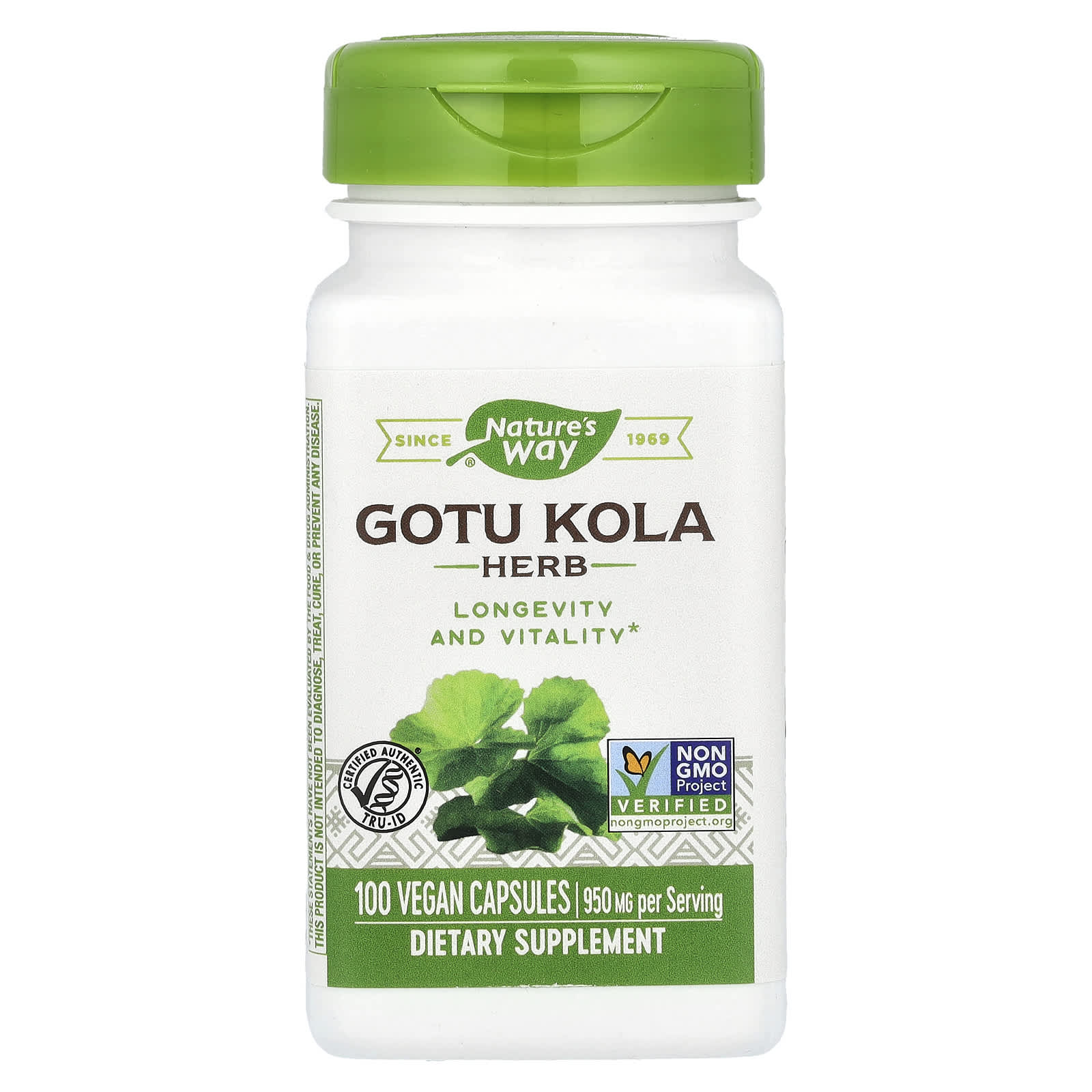 Nature's Way, Gotu Kola Herb, 950 mg, 100 Vegan Capsules (475 mg per Capsule) - B00024D1VY