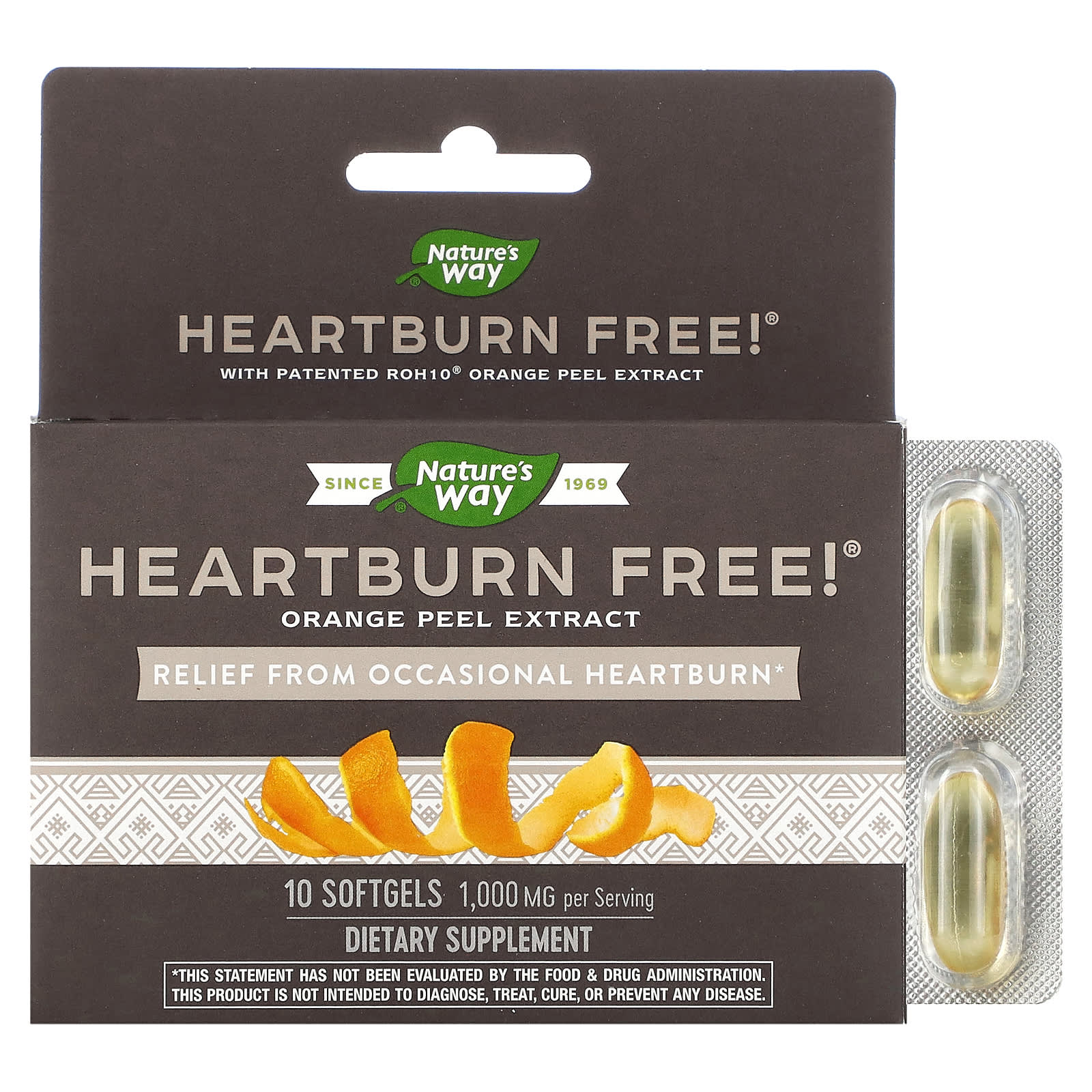 Nature's Way, Heartburn Free, 1,000 mg, 10 Softgels - B0009ET7EC