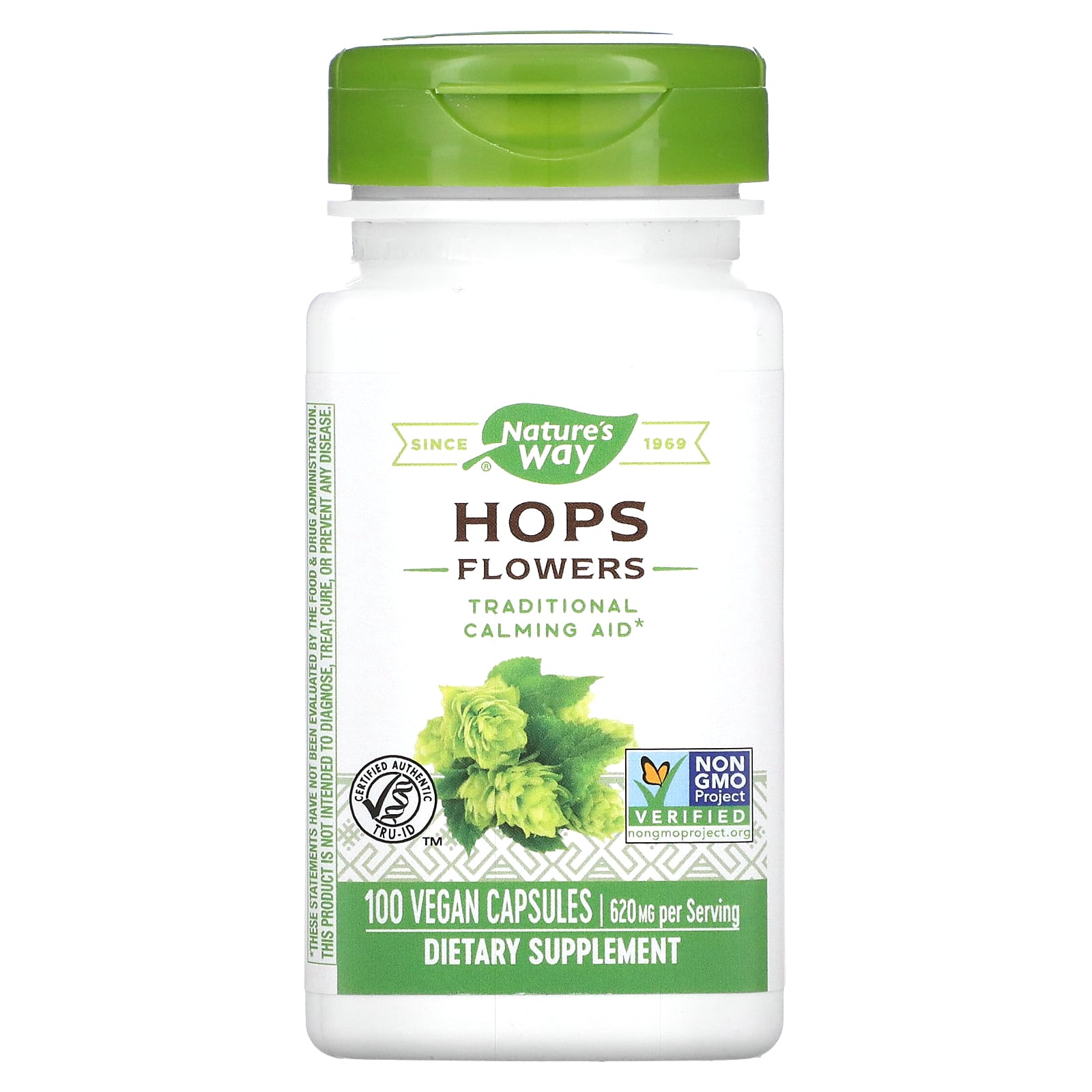 Nature's Way, Hops Flowers, 620 mg, 100 Vegan Capsules (310 mg per Capsule)