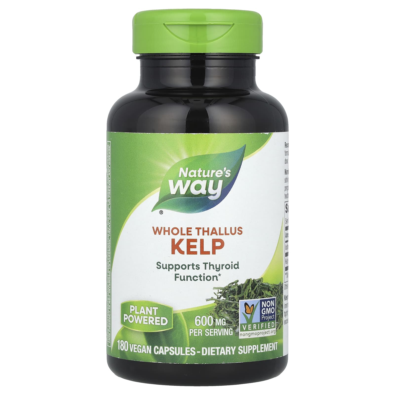 Nature's Way, Kelp, Whole Thallus, 600 mg, 180 Vegan Capsules - B00024D1ZA