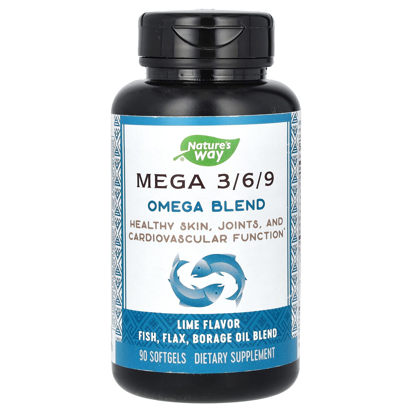 Nature's Way, Mega 3/6/9, Omega Blend, Lime, 90 Softgels - B0011DOPYW