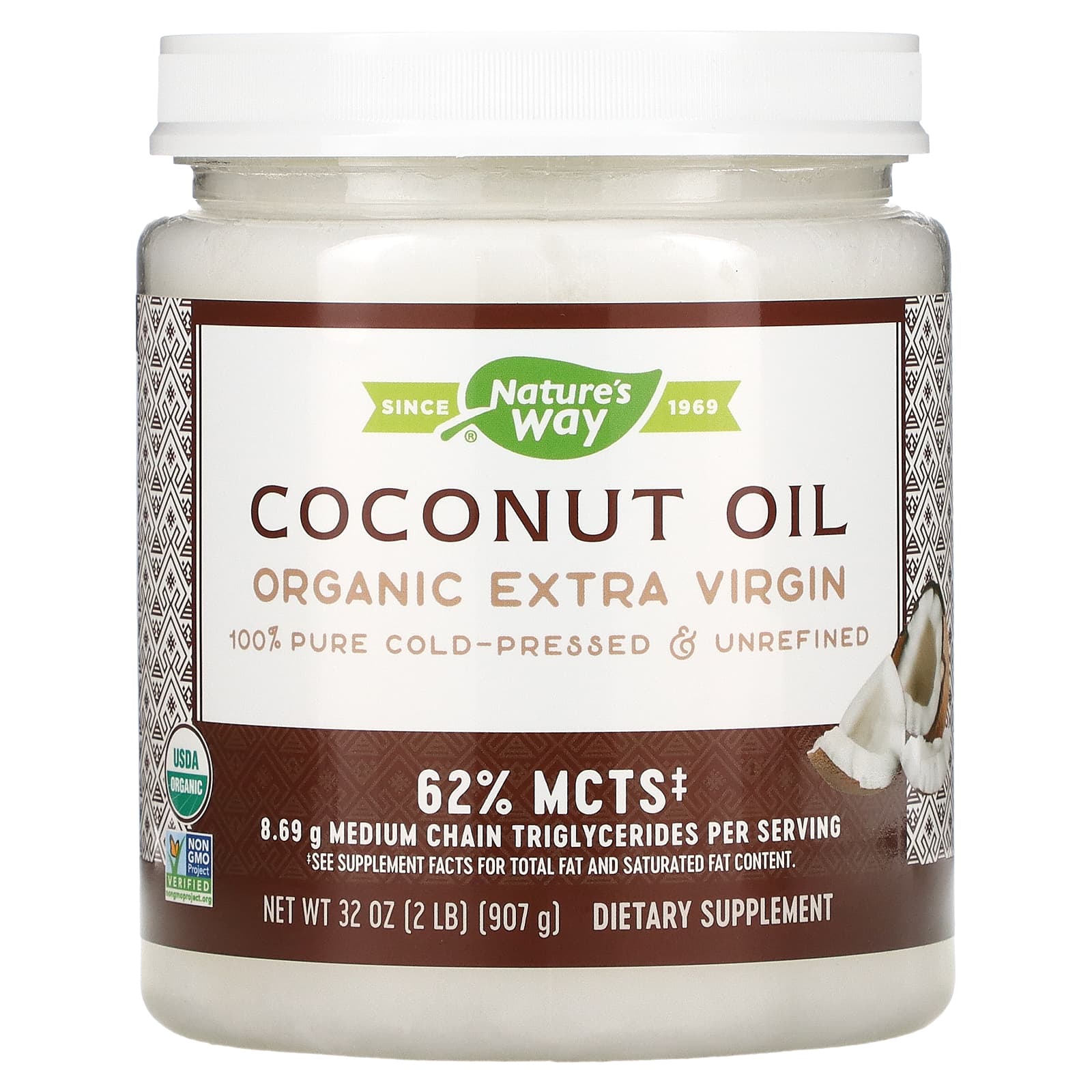 Nature's Way, Organic Coconut Oil, Extra Virgin, 32 oz (907 g) - B003OGKCDC