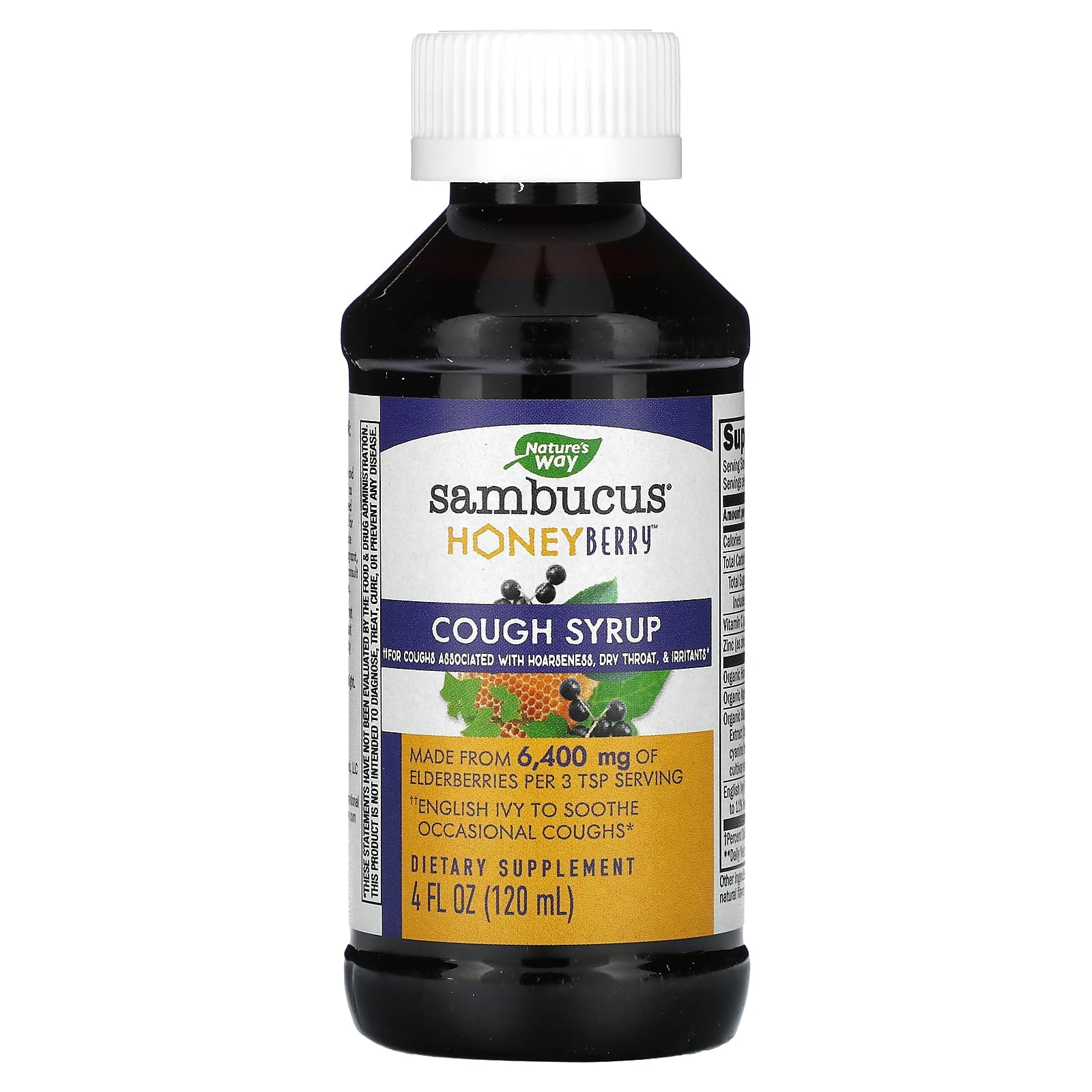 Nature's Way, Sambucus, Cough Syrup, Honeyberry , 4 fl oz (120 ml) - B087LJXSYX
