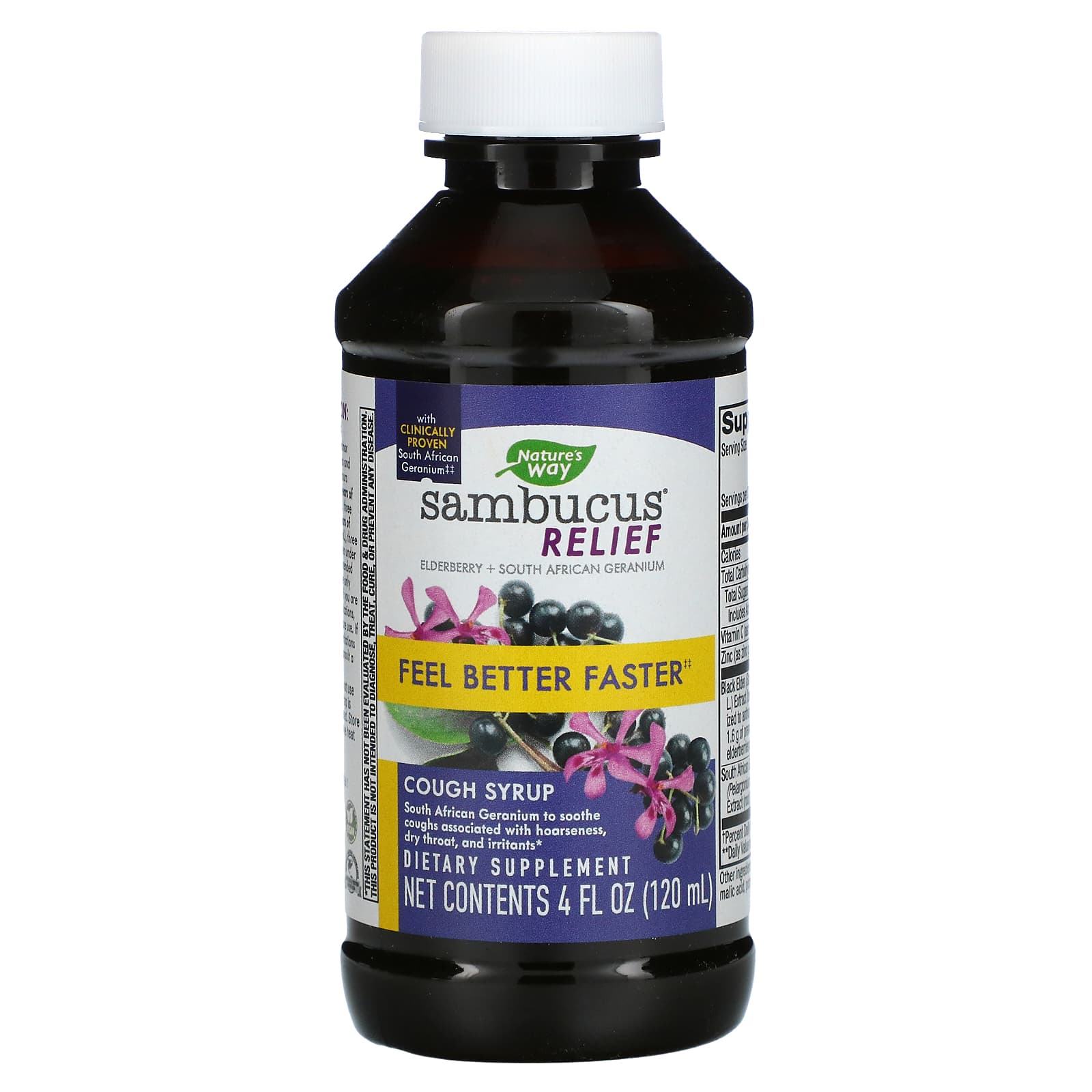 Nature's Way, Sambucus Relief, Cough Syrup, 4 fl oz (120 ml) - B09NFGBCP8