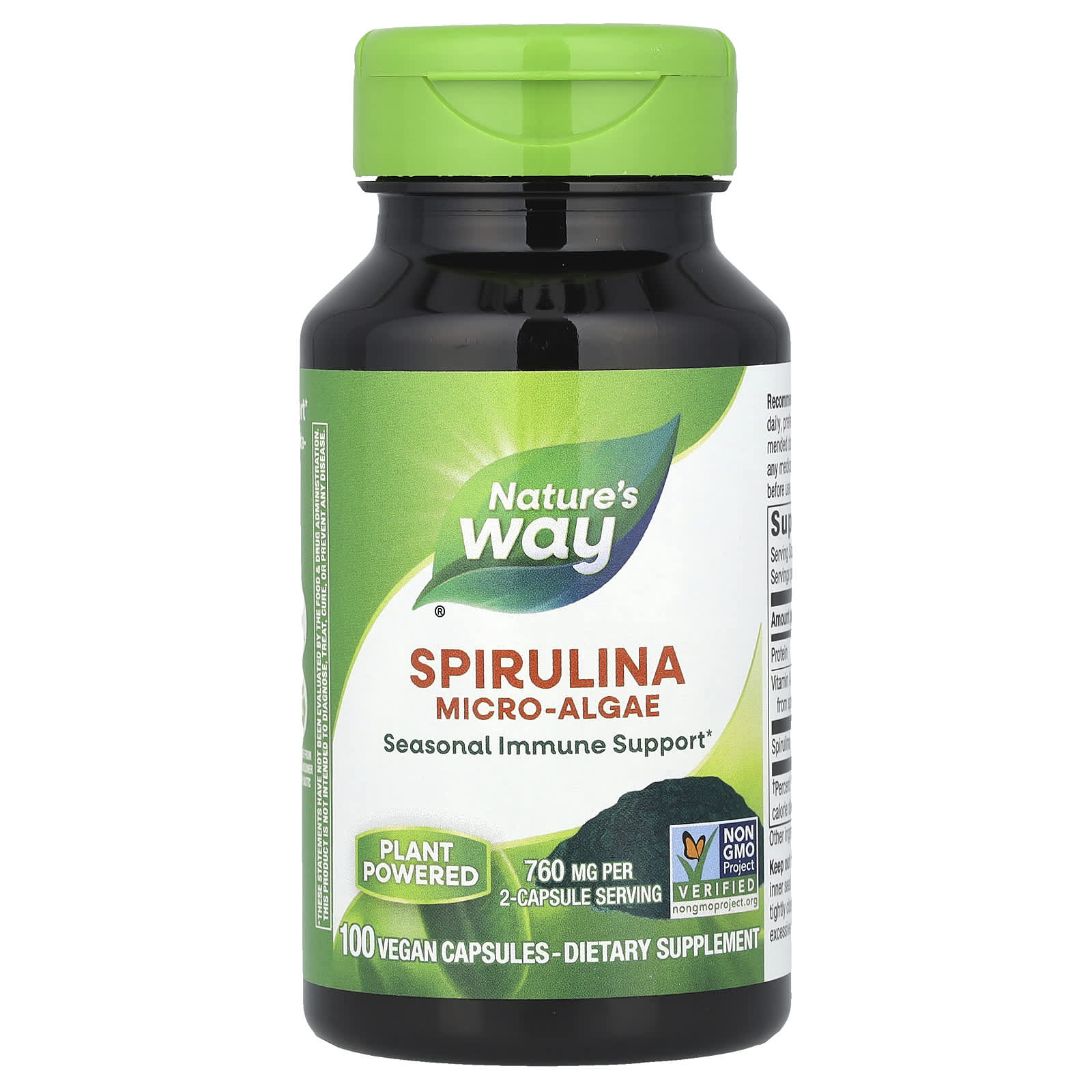 Nature's Way, Spirulina Micro-Algae, 100 Vegan Capsules - B00020HQOQ
