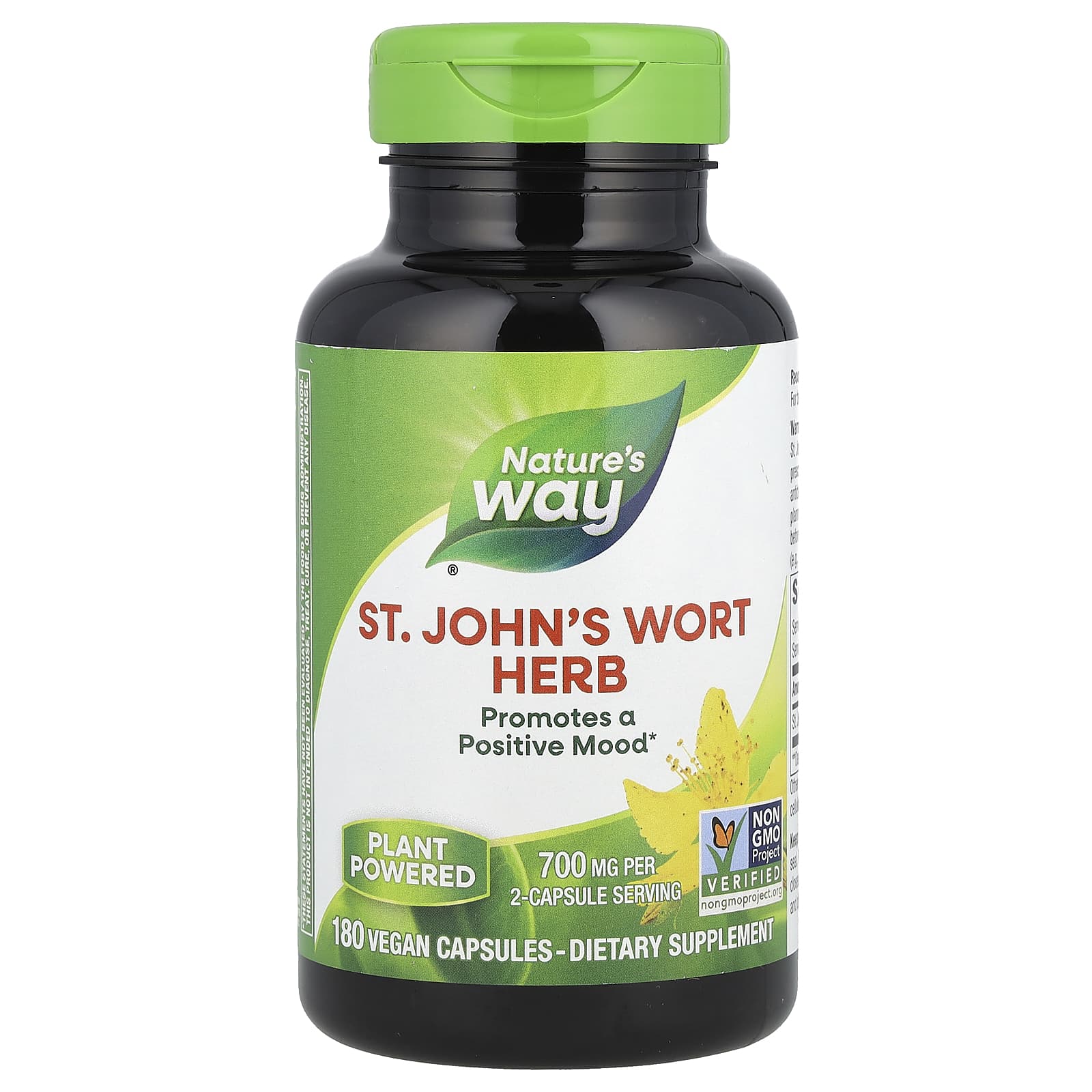 Nature's Way, St. John's Wort Herb, 700 mg, 180 Vegan Capsules (350 mg per Capsule) - B00016AICS