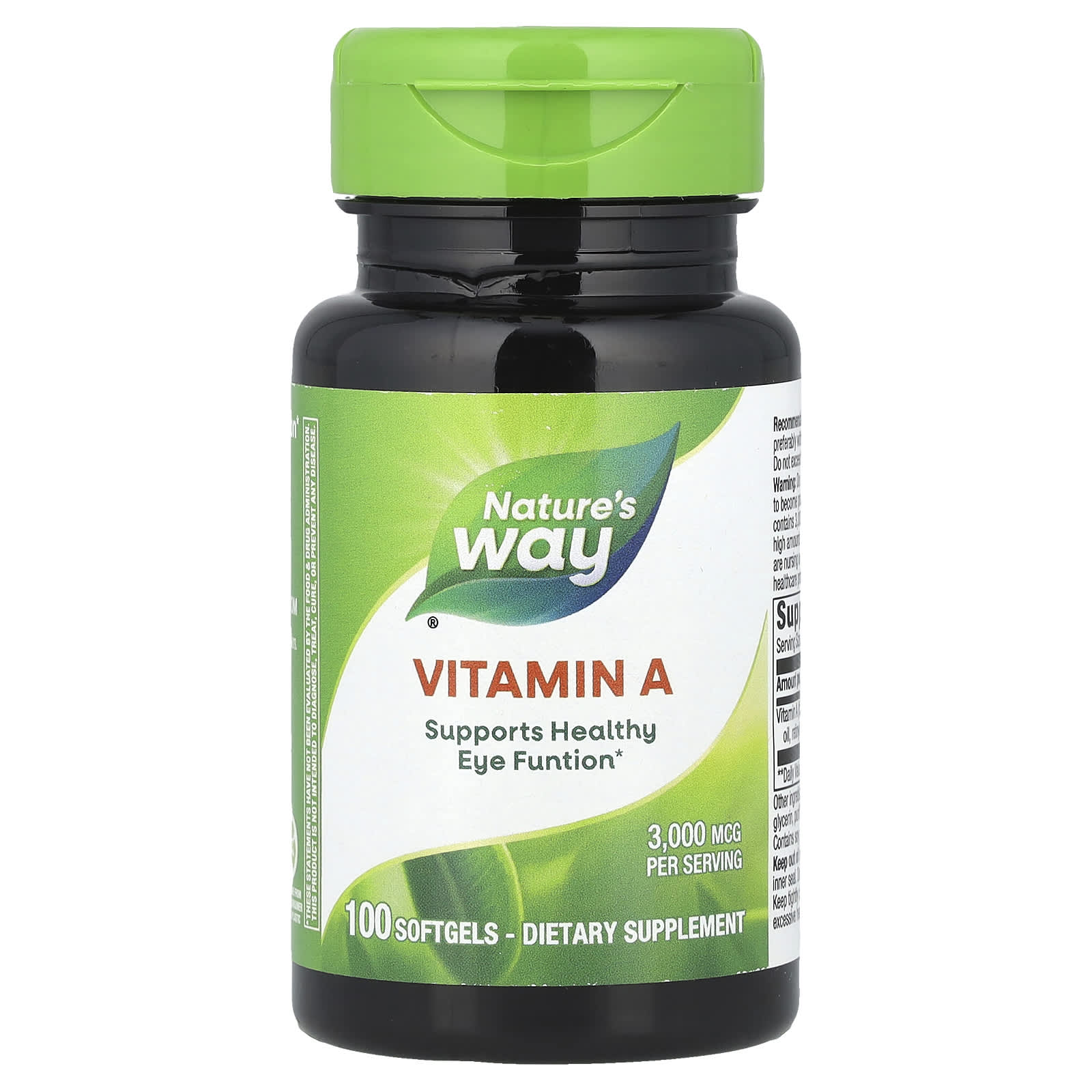 Nature's Way, Vitamin A, 3,000 mcg, 100 Softgels - B00015XC1I