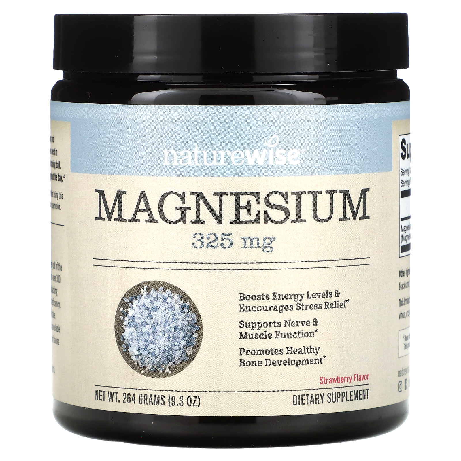 NatureWise, Magnesium, Strawberry, 325 mg, 9.3 oz (264 g) - B082M1GV51