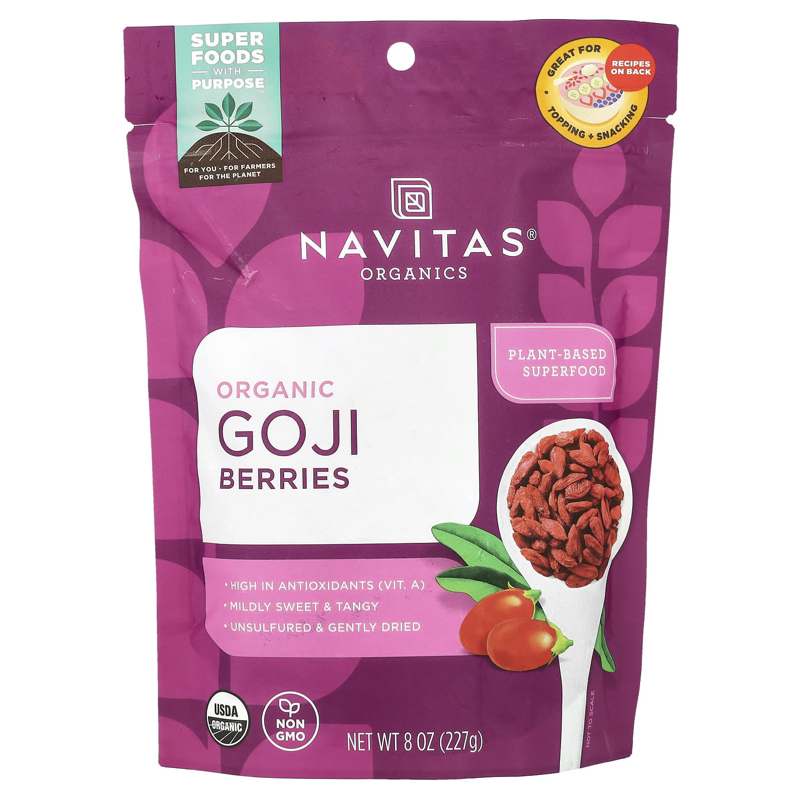Navitas Organics, Organic Goji Berries, 8 oz (227g) - B0011DV71G