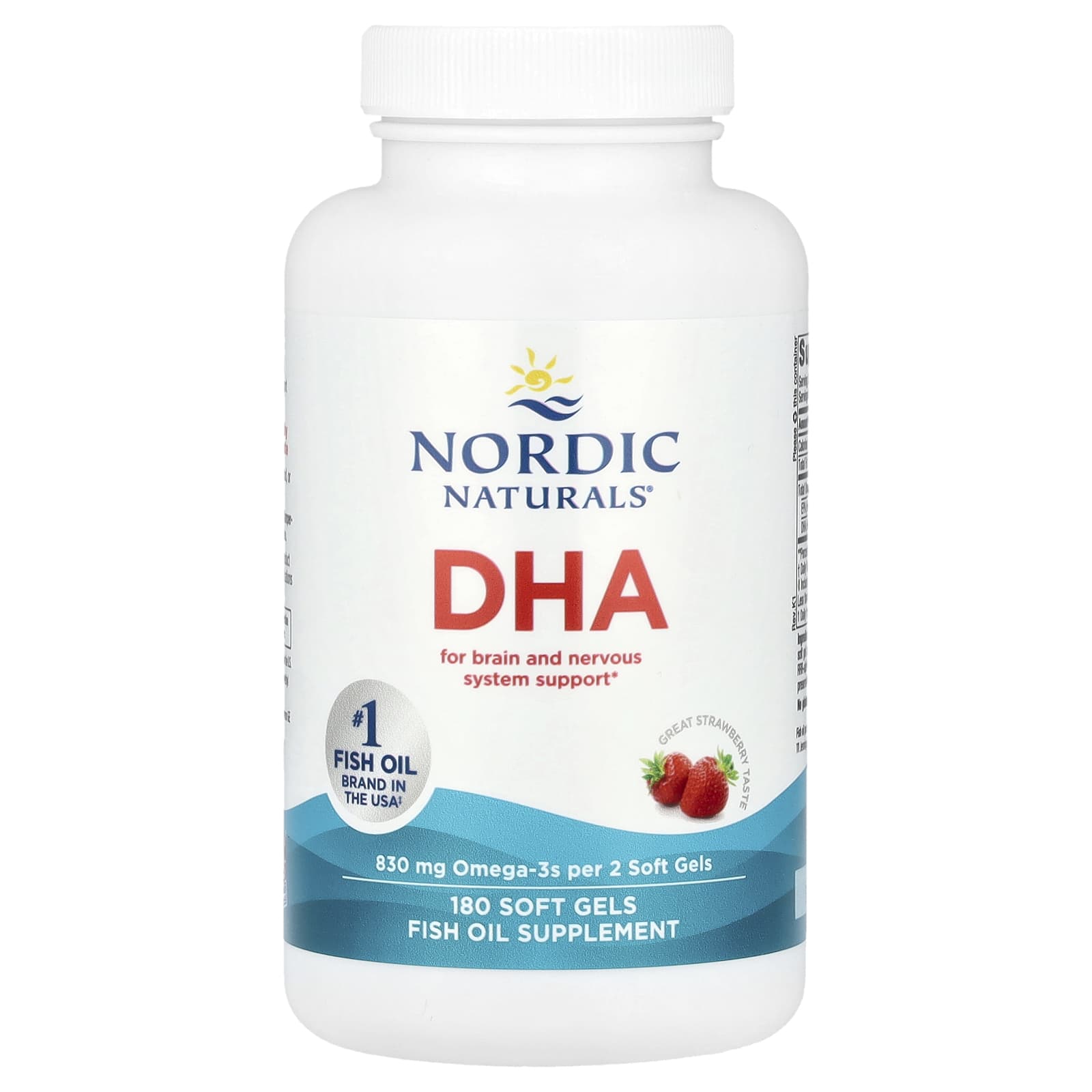 Nordic Naturals, DHA, Strawberry, 180 Soft Gels