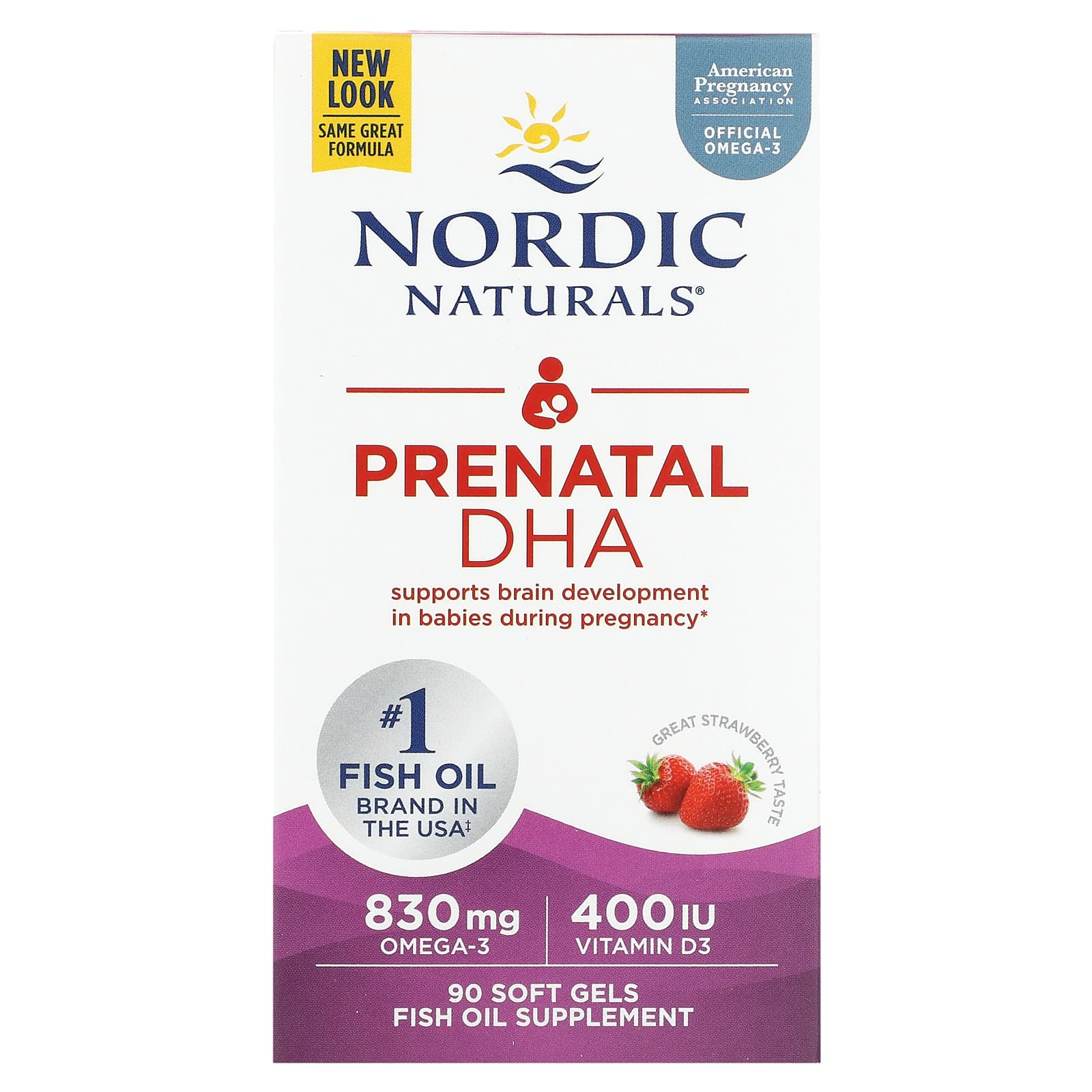 Nordic Naturals, Prenatal DHA, Strawberry, 90 Soft Gels - B0169A58XS