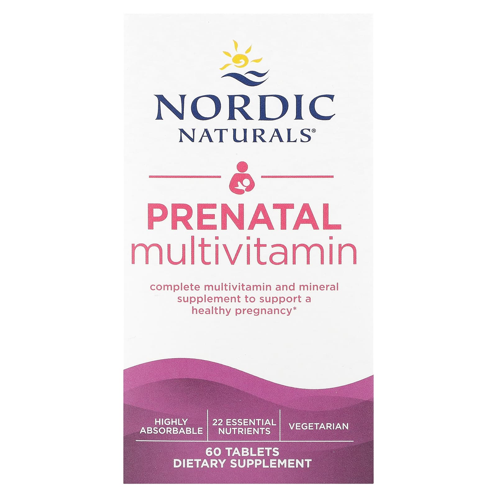 Nordic Naturals, Prenatal Multivitamin, 60 Tablets - B0BZCSC6ND