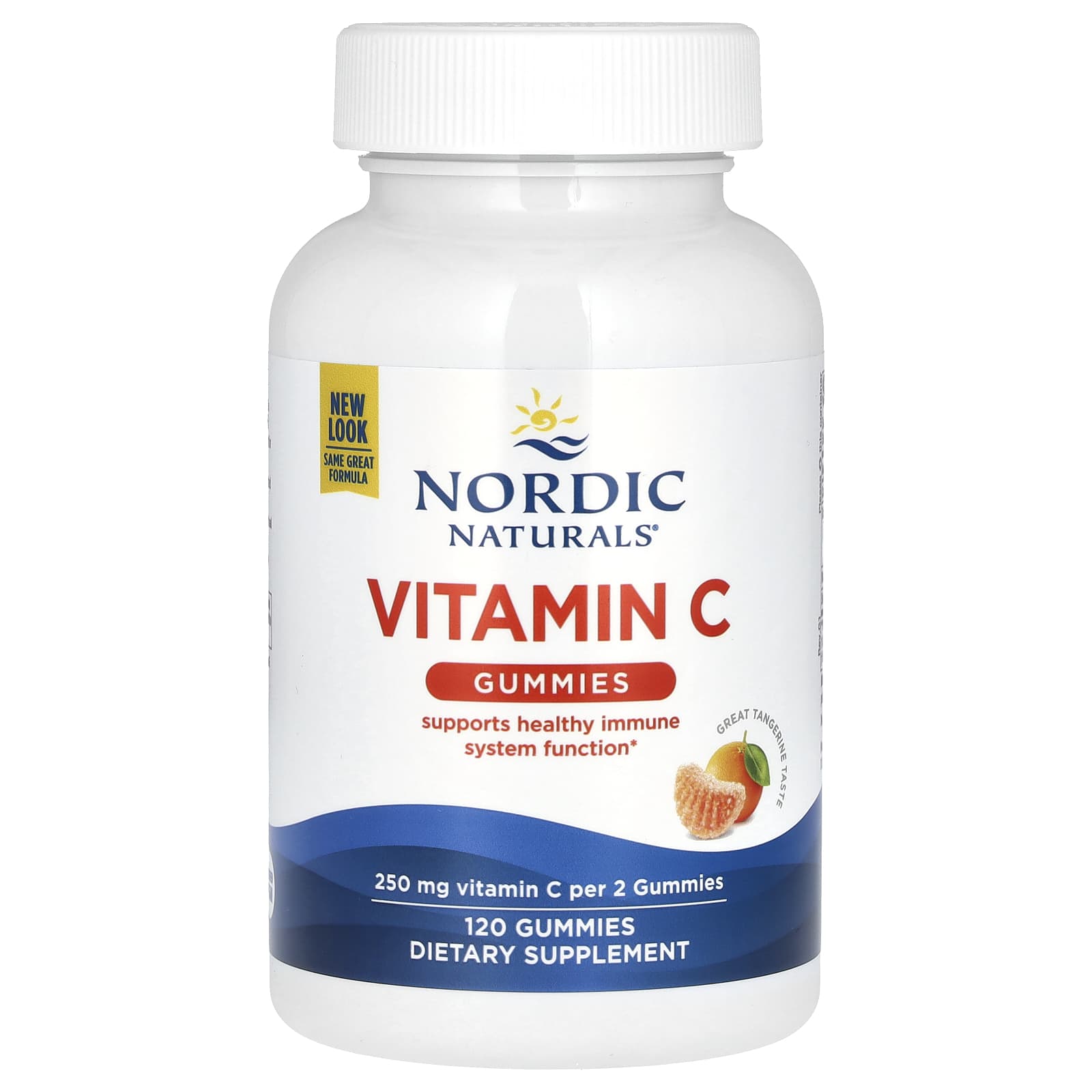 Nordic Naturals, Vitamin C Gummies, Great Tangerine, 250 mg, 120 Gummies (125 mg per Gummy) - B01ACACE4M