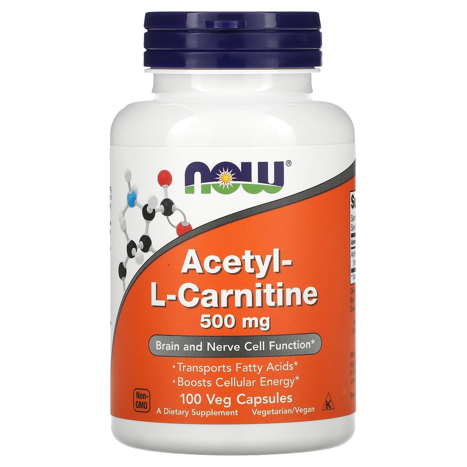 NOW Foods, Acetyl-L-Carnitine, 500 mg, 100 Veg Capsules - B000WSS8BI
