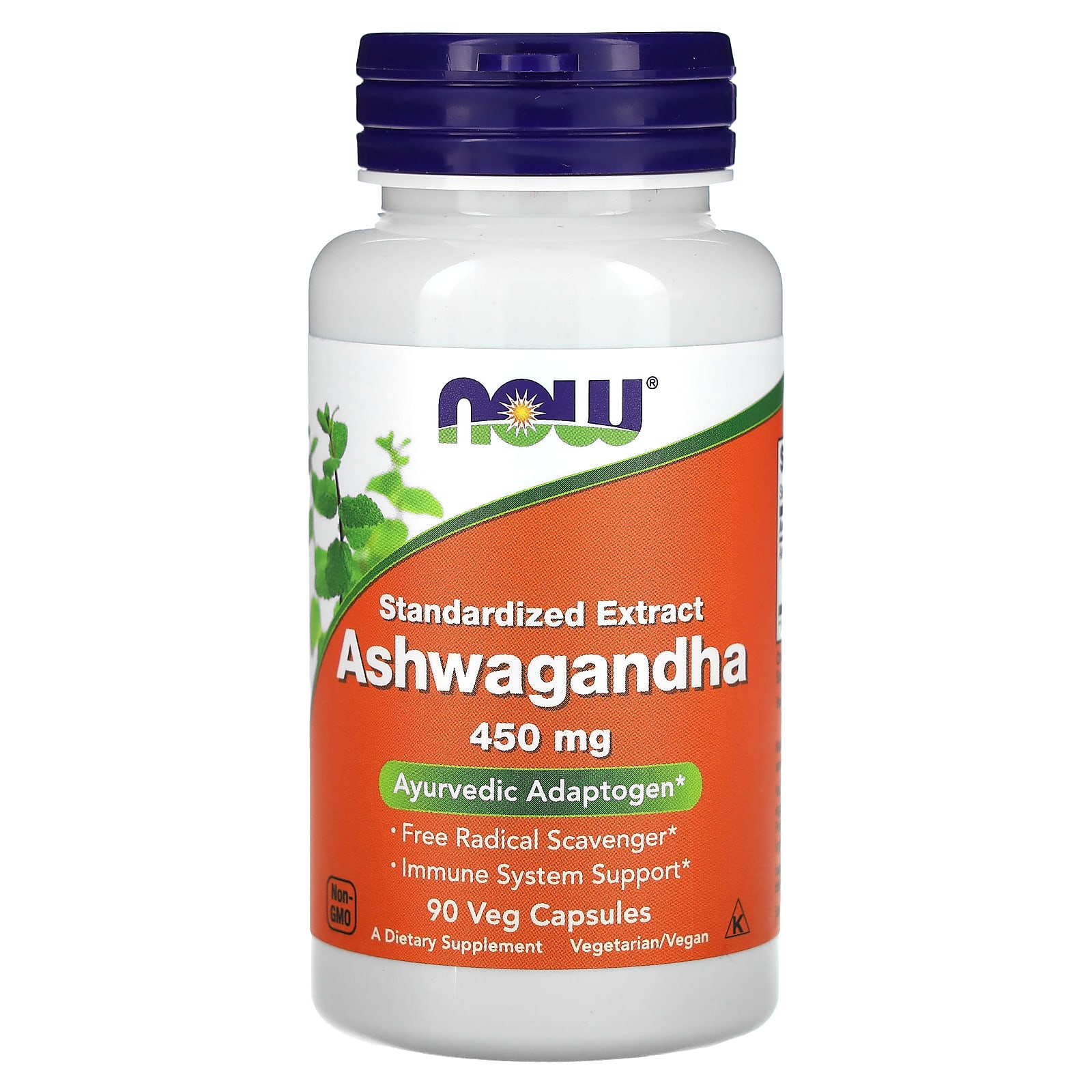 NOW Foods, Ashwagandha, Standardized Extract, 450 mg, 90 Veg Capsules - B0013OQIJY