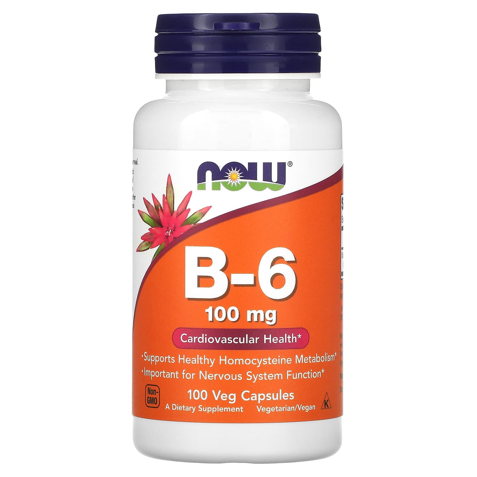 NOW Foods, B-6, 100 mg, 100 Veg Capsules - B001F0R962
